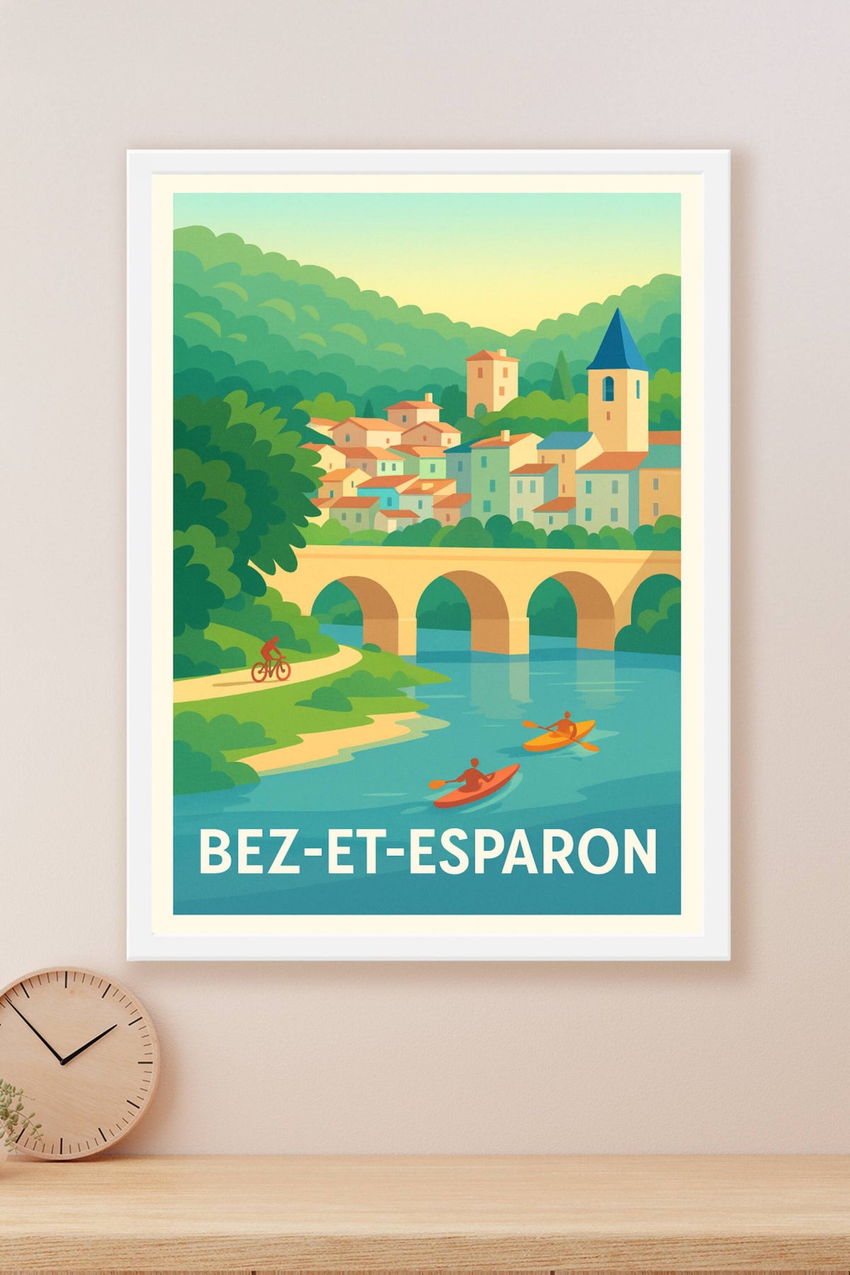 Affiche Bez-et-Esparon — Évasion au fil de l'eau · poster d'art de Bez-et-Esparon