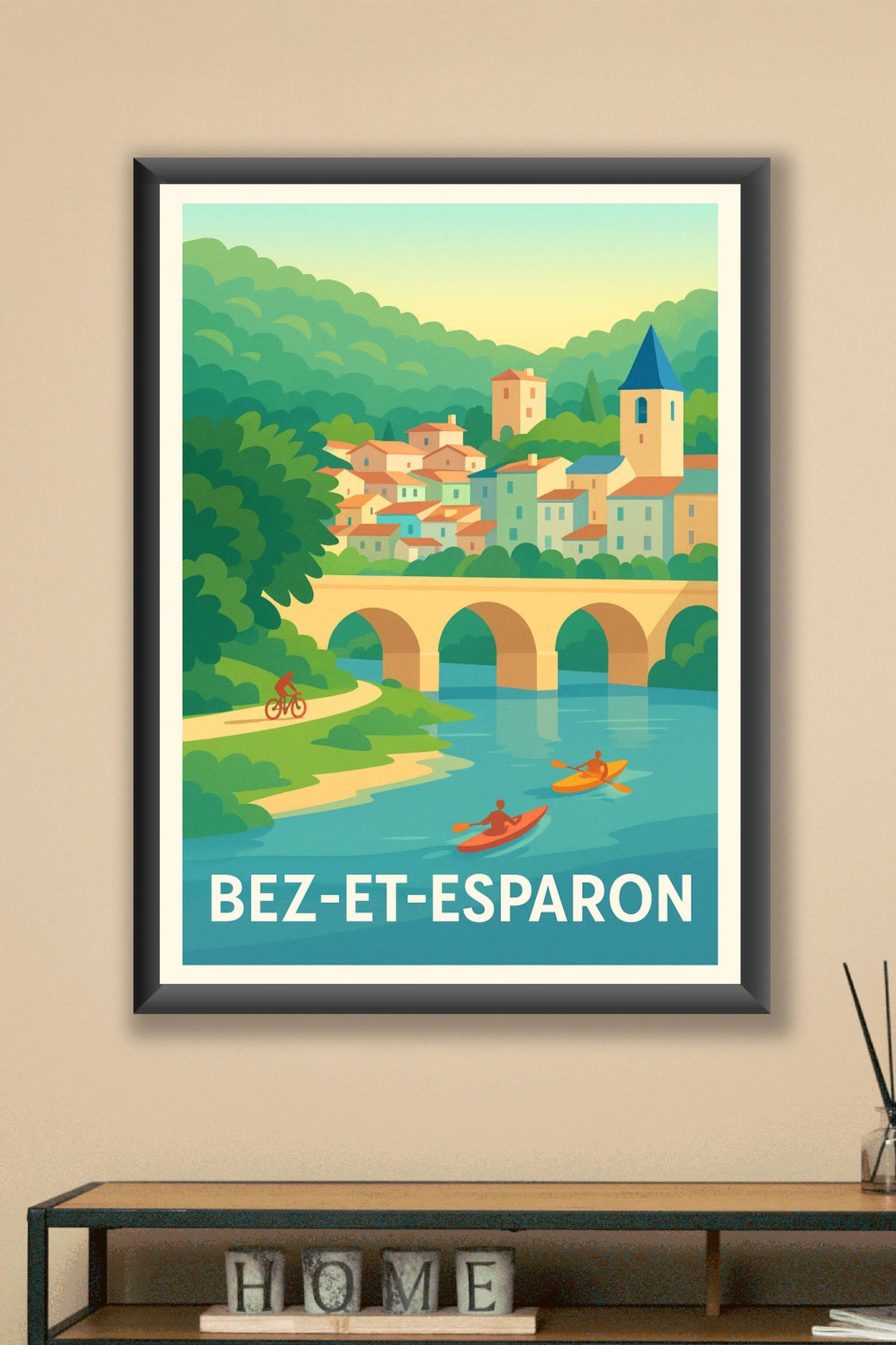 Affiche Bez-et-Esparon — Évasion au fil de l'eau · poster d'art de Bez-et-Esparon