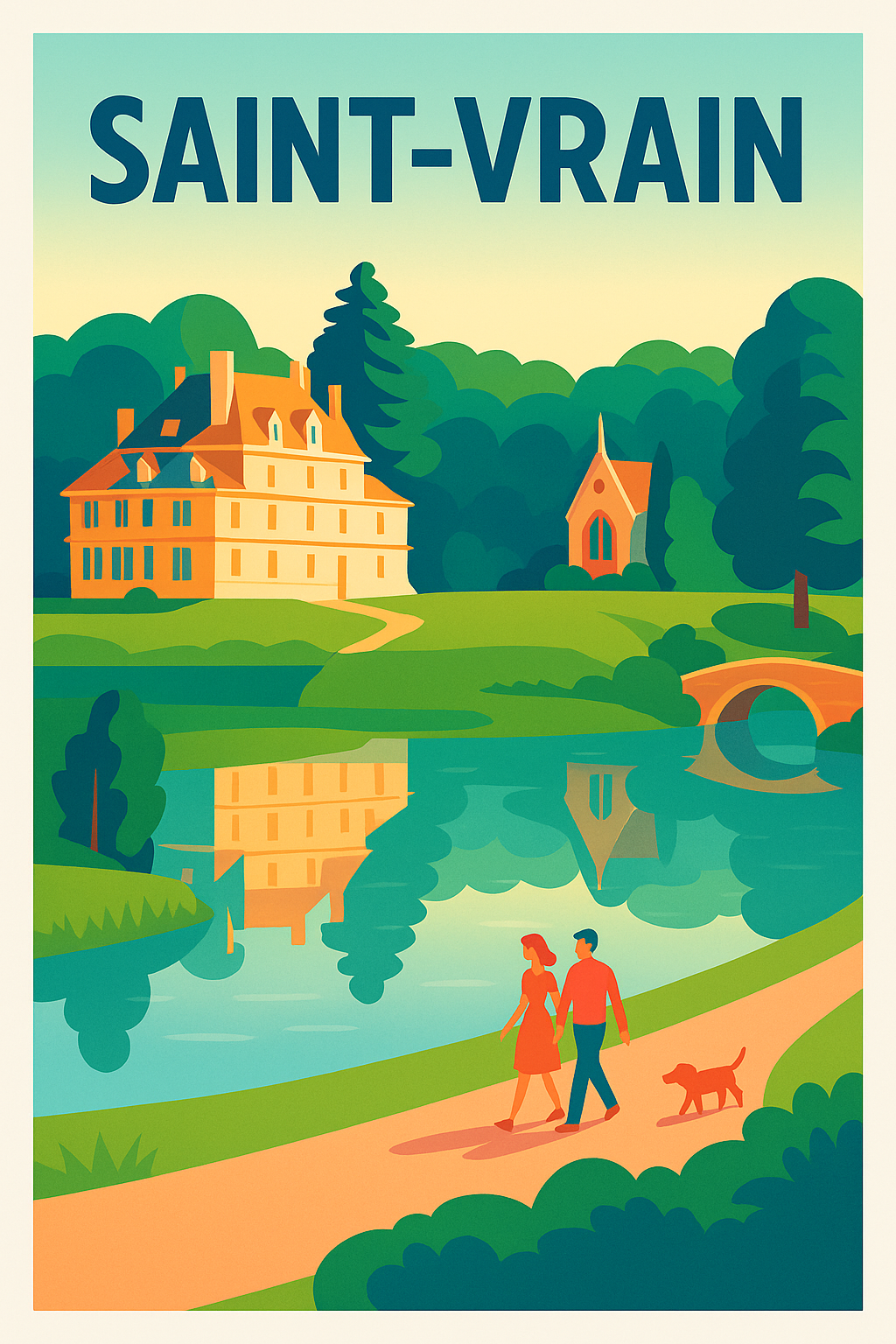 Affiche de Saint-Vrain - Promenade bucolique au bord de l'eau