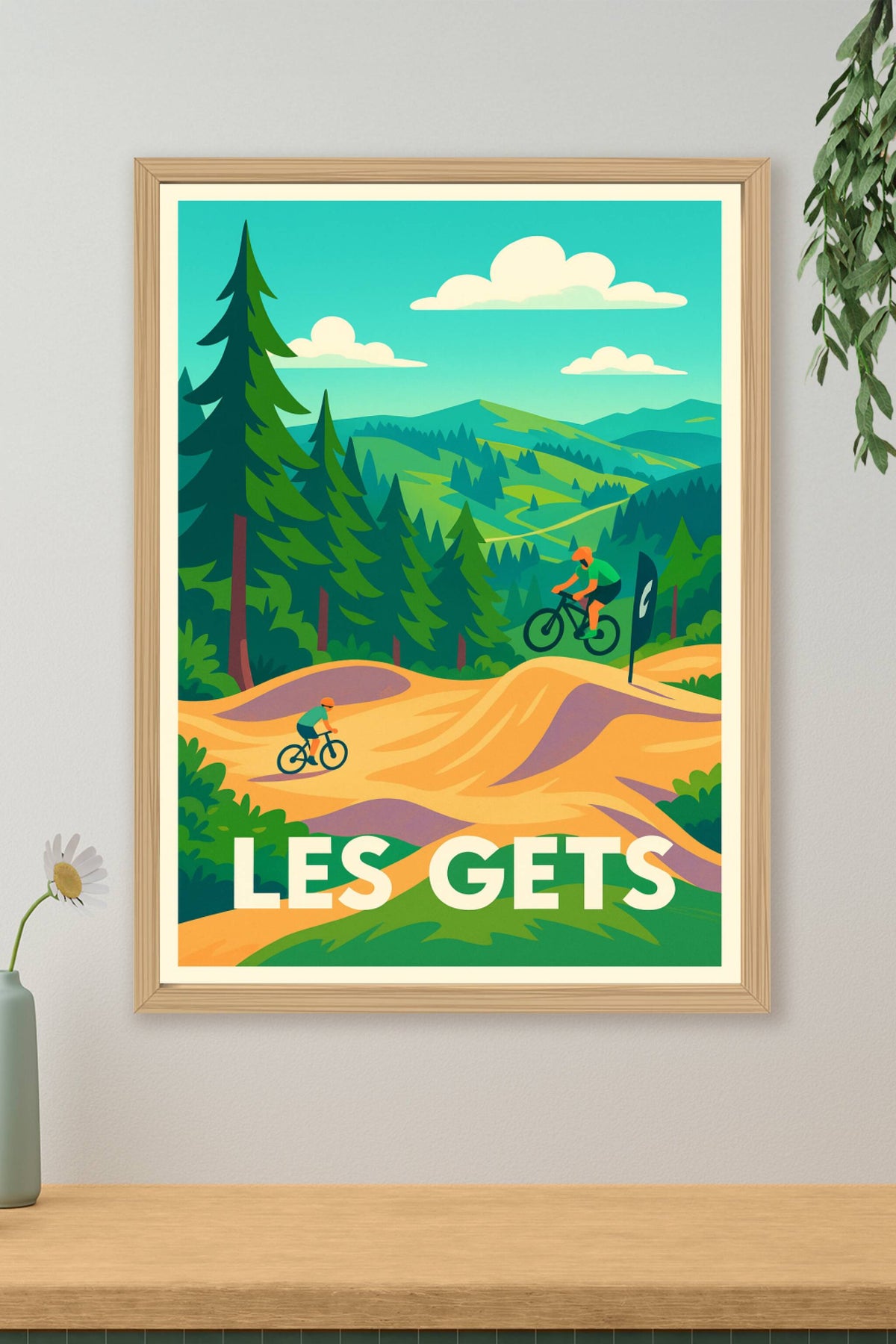Affiche Les Gets — Aventure et sensations en montagne · poster d'art de Les Gets