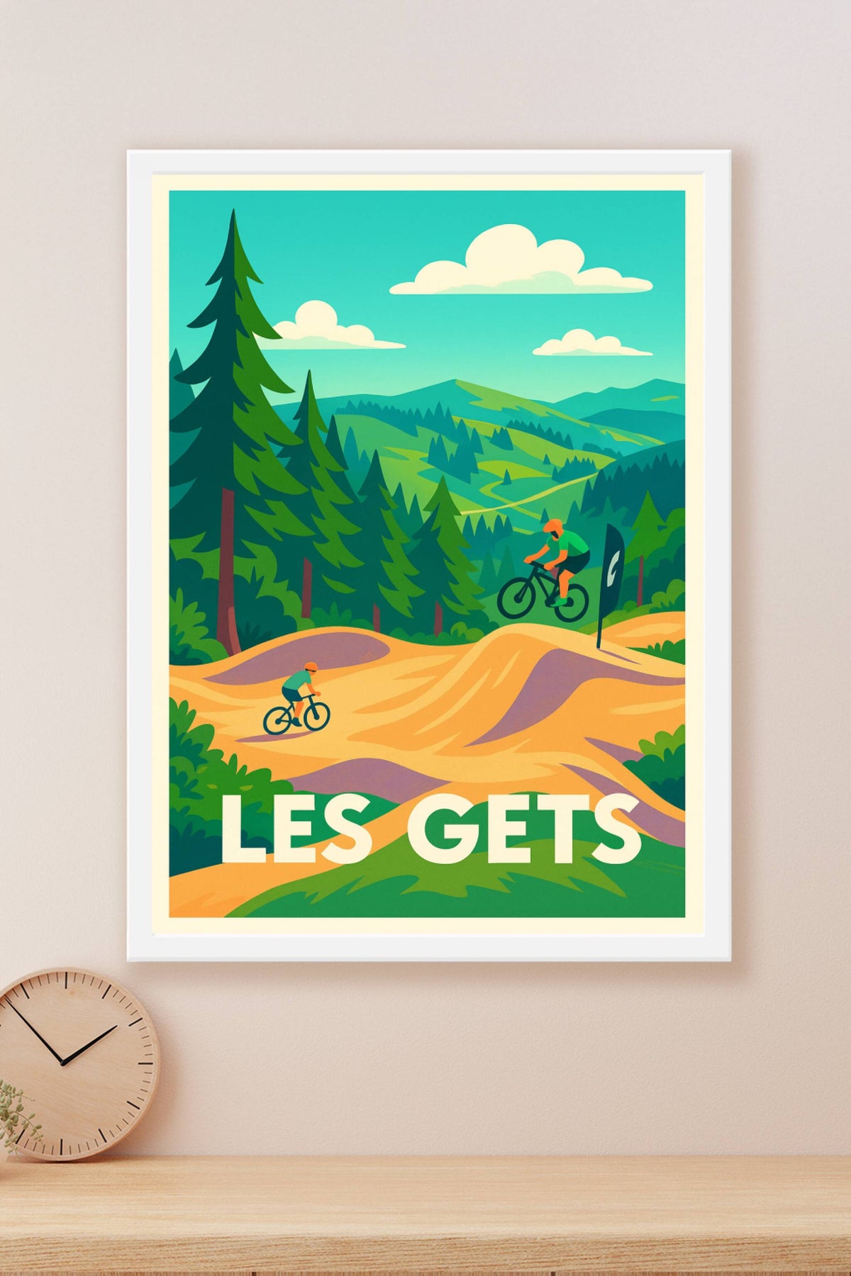 Affiche Les Gets — Aventure et sensations en montagne · poster d'art de Les Gets