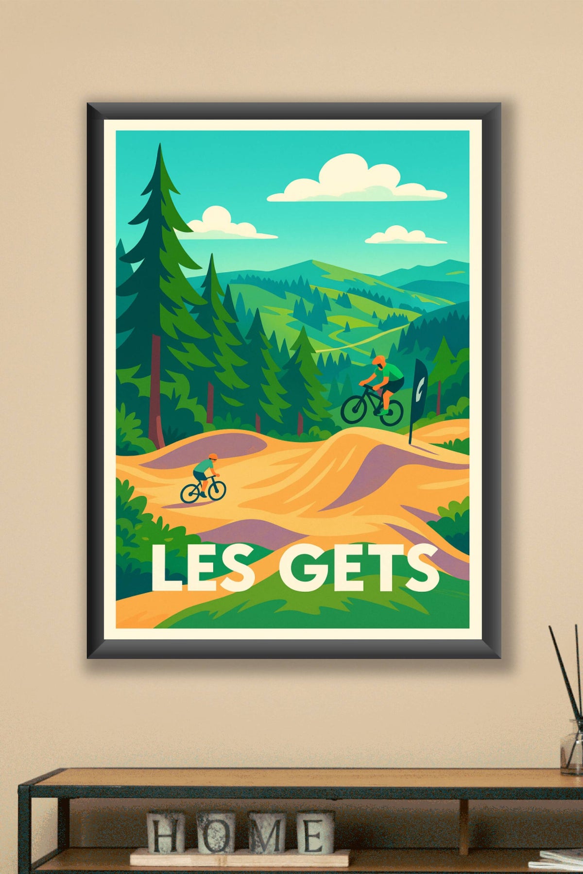 Affiche Les Gets — Aventure et sensations en montagne · poster d'art de Les Gets