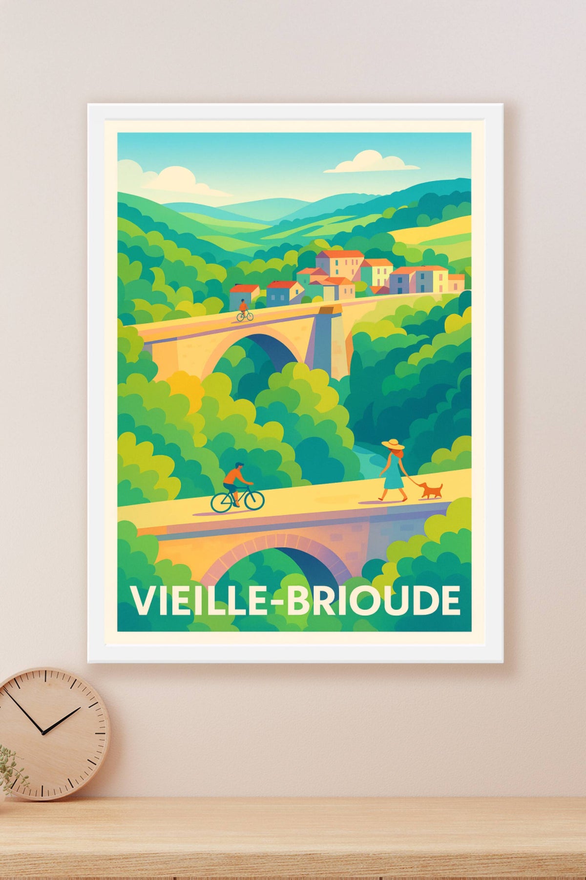 Affiche Vieille-Brioude — L'évasion bucolique en Auvergne · poster d'art de Vieille-Brioude