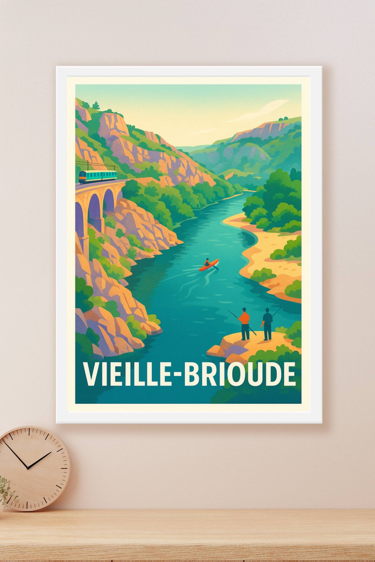Affiche Vieille-Brioude — Évasion et nature au fil de l'eau · poster d'art de Vieille-Brioude