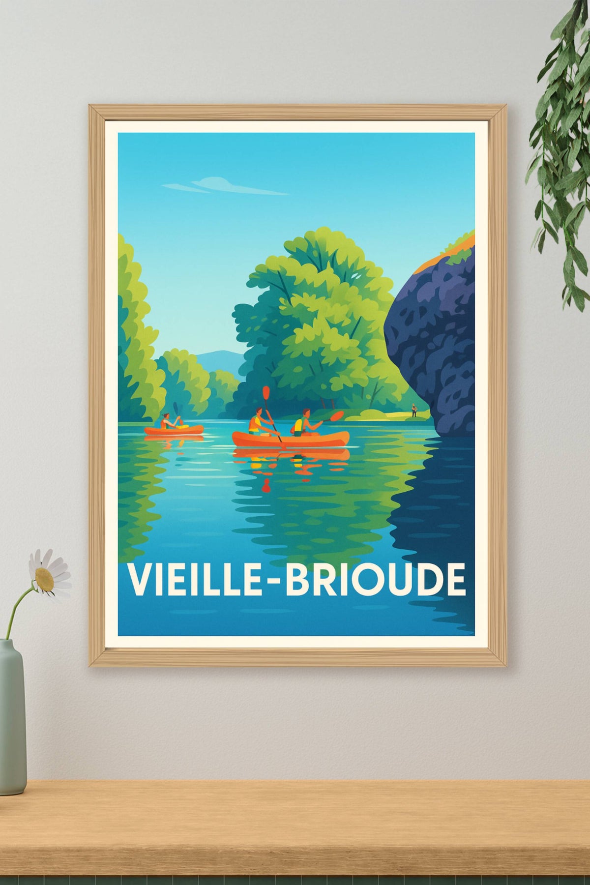 Affiche Vieille-Brioude — Escapade nature au fil de l'eau · poster d'art de Vieille-Brioude
