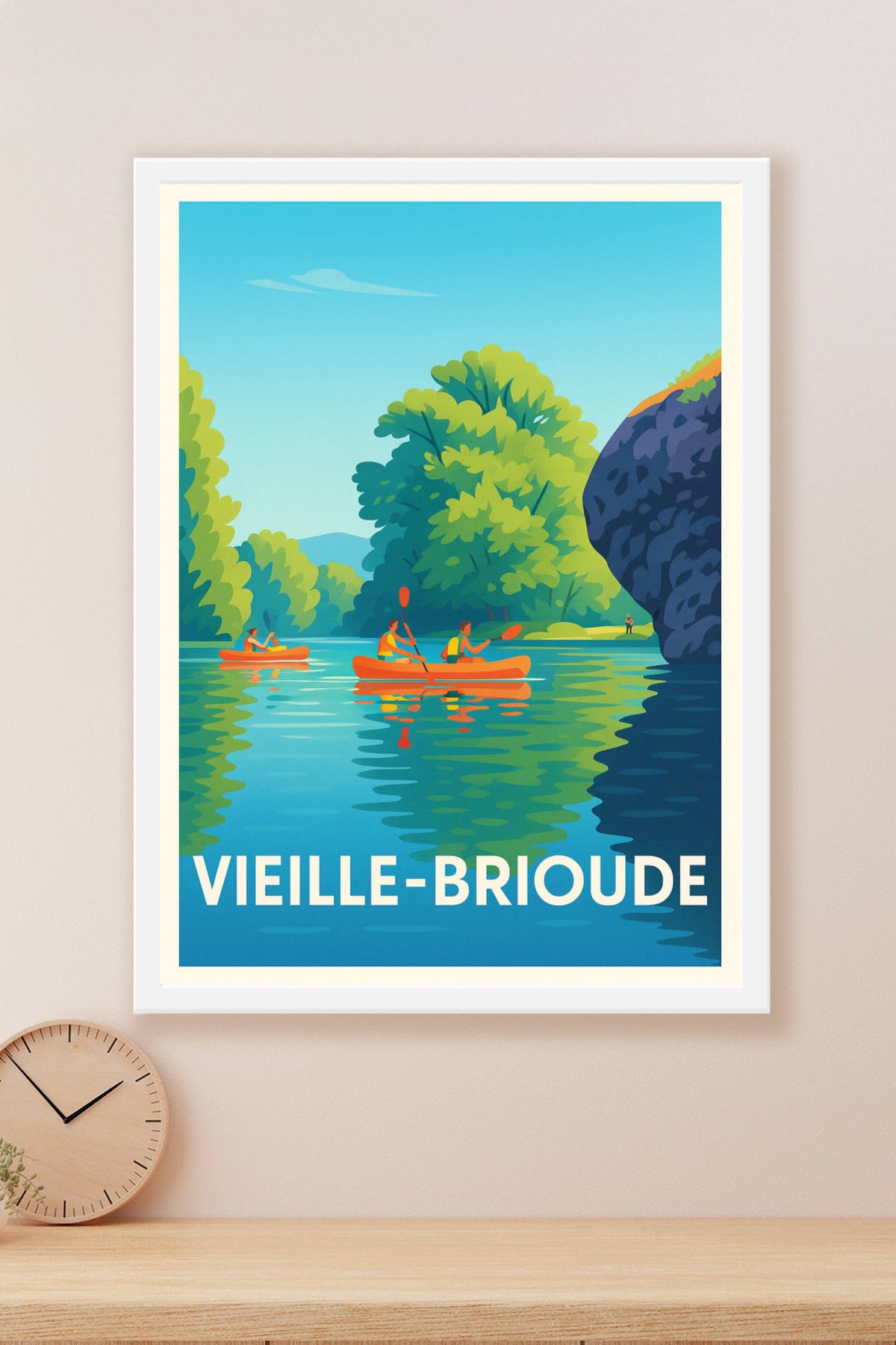 Affiche Vieille-Brioude — Escapade nature au fil de l'eau · poster d'art de Vieille-Brioude