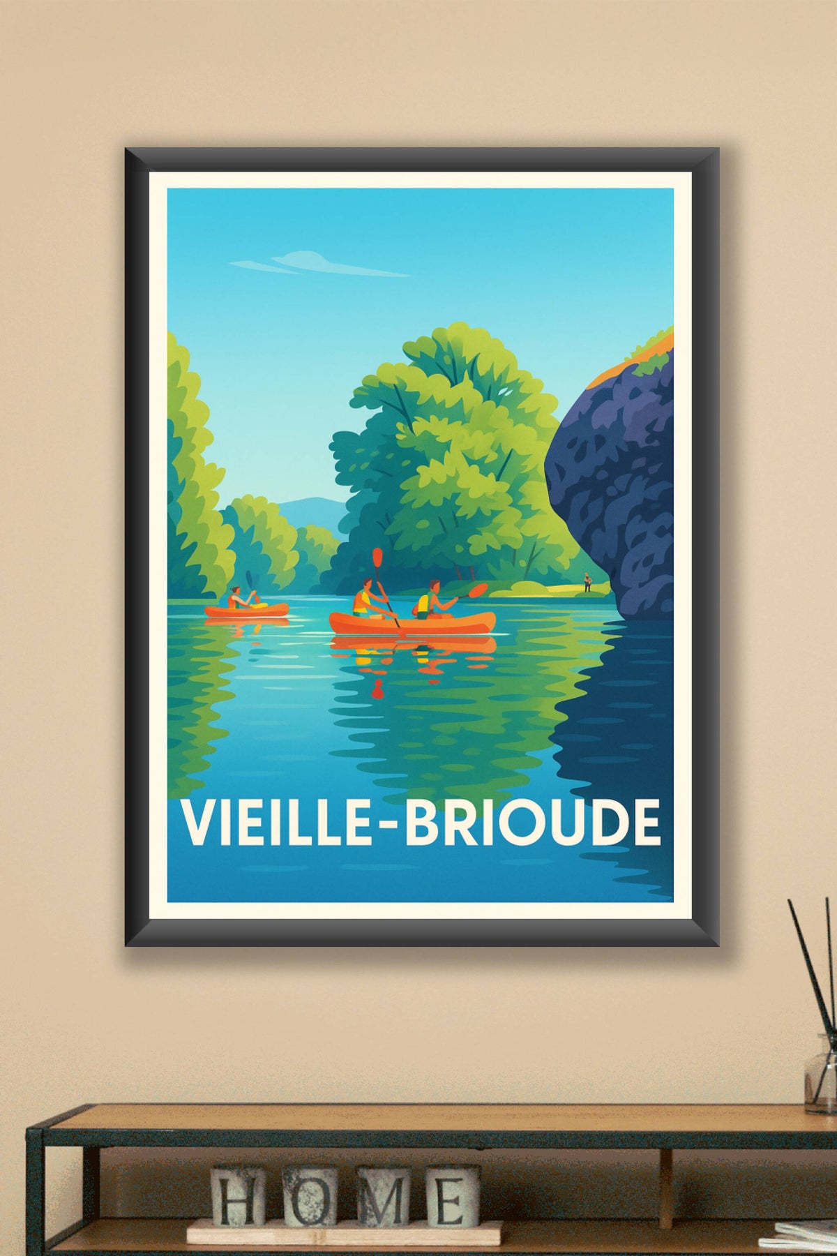 Affiche Vieille-Brioude — Escapade nature au fil de l'eau · poster d'art de Vieille-Brioude