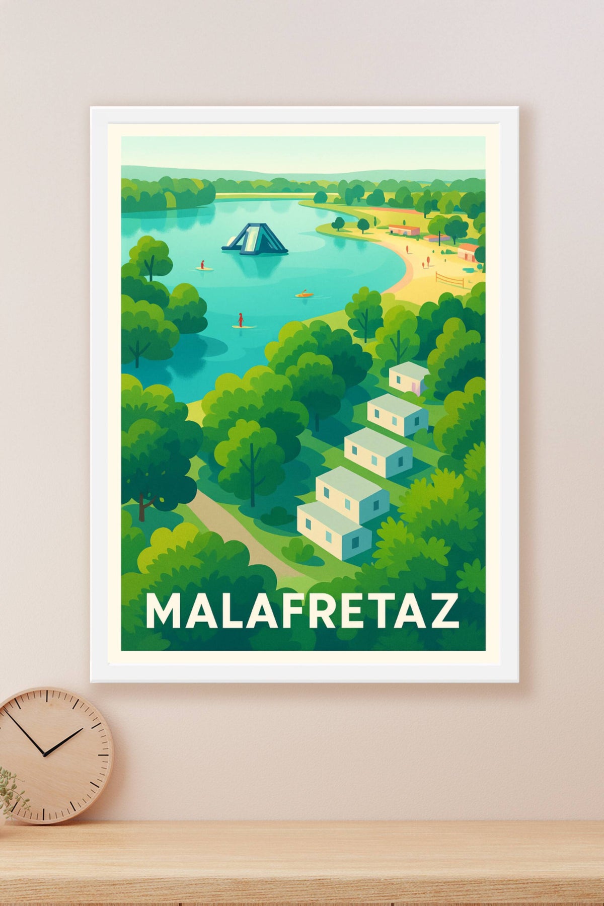 Affiche Malafretaz — Invitation à la douceur de vivre au bord de l'eau · poster d'art de Malafretaz