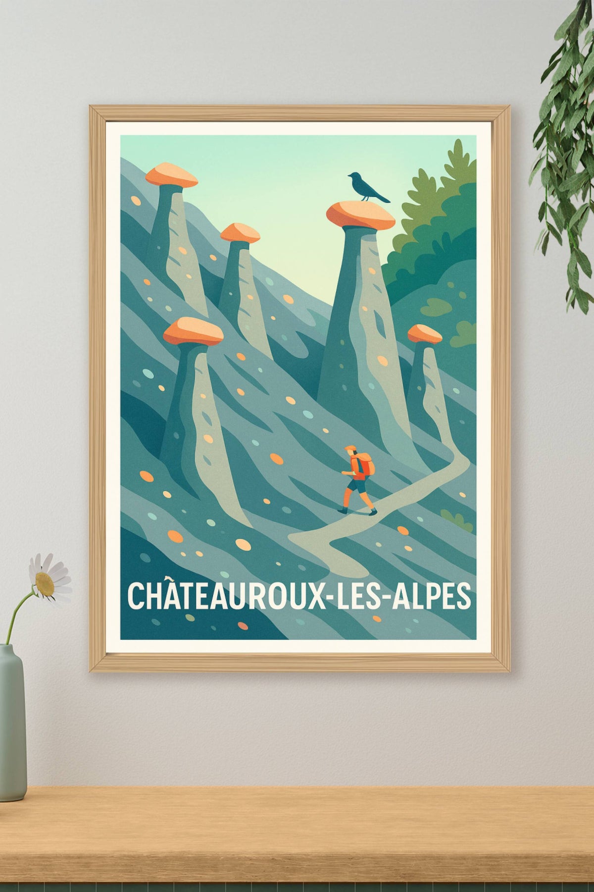 Affiche Châteauroux-les-Alpes — Aventure et nature grandiose · poster d'art de Châteauroux-les-Alpes