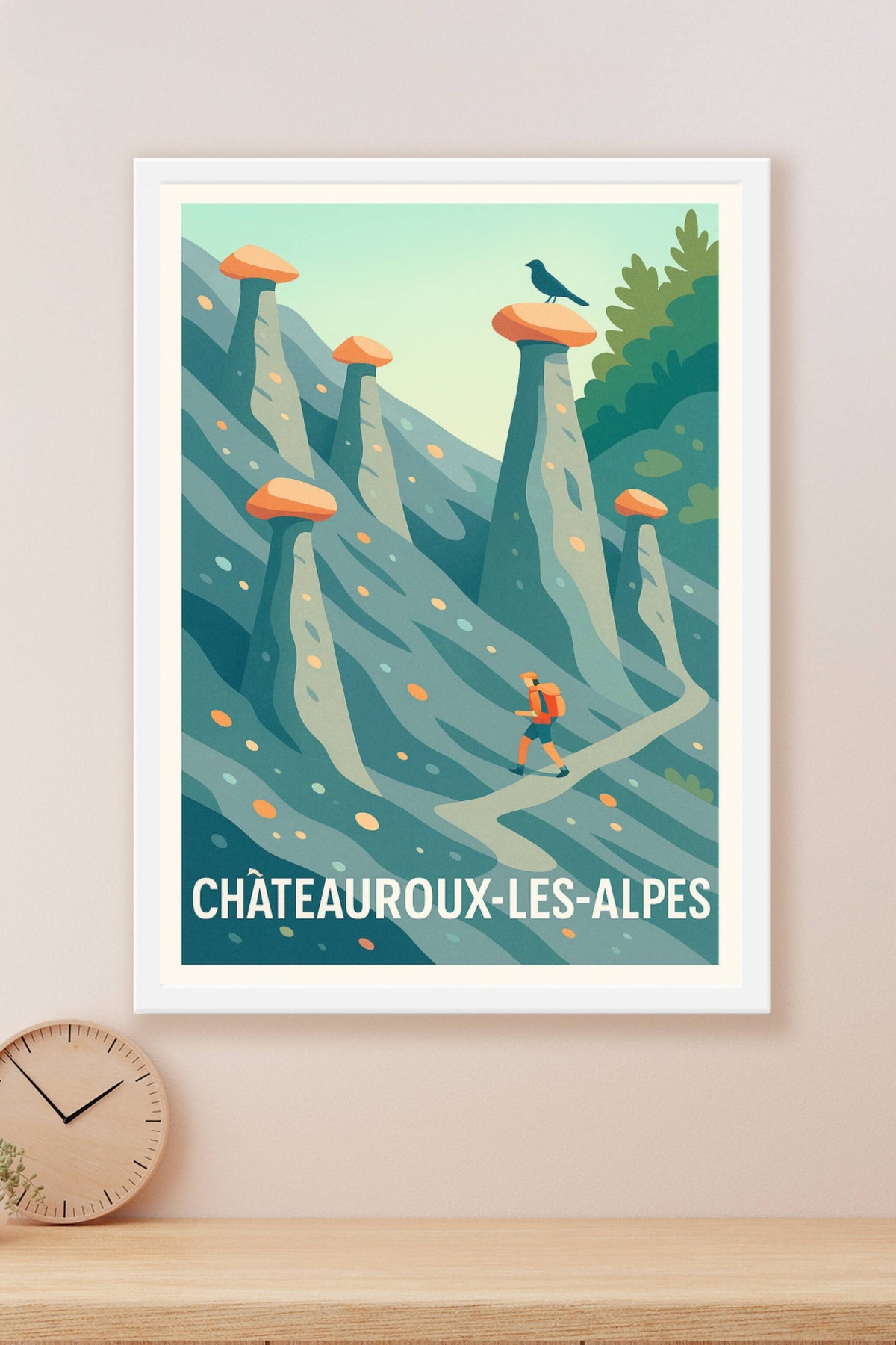 Affiche Châteauroux-les-Alpes — Aventure et nature grandiose · poster d'art de Châteauroux-les-Alpes