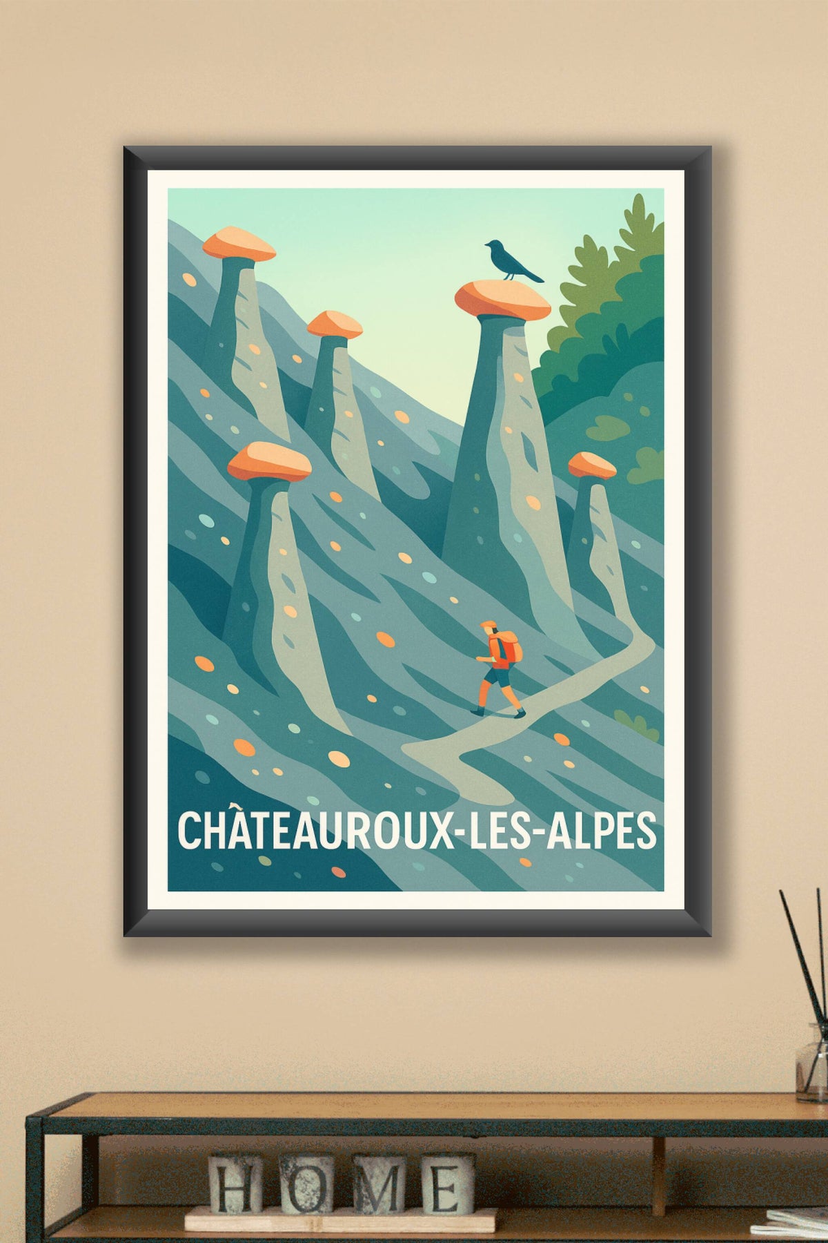 Affiche Châteauroux-les-Alpes — Aventure et nature grandiose · poster d'art de Châteauroux-les-Alpes