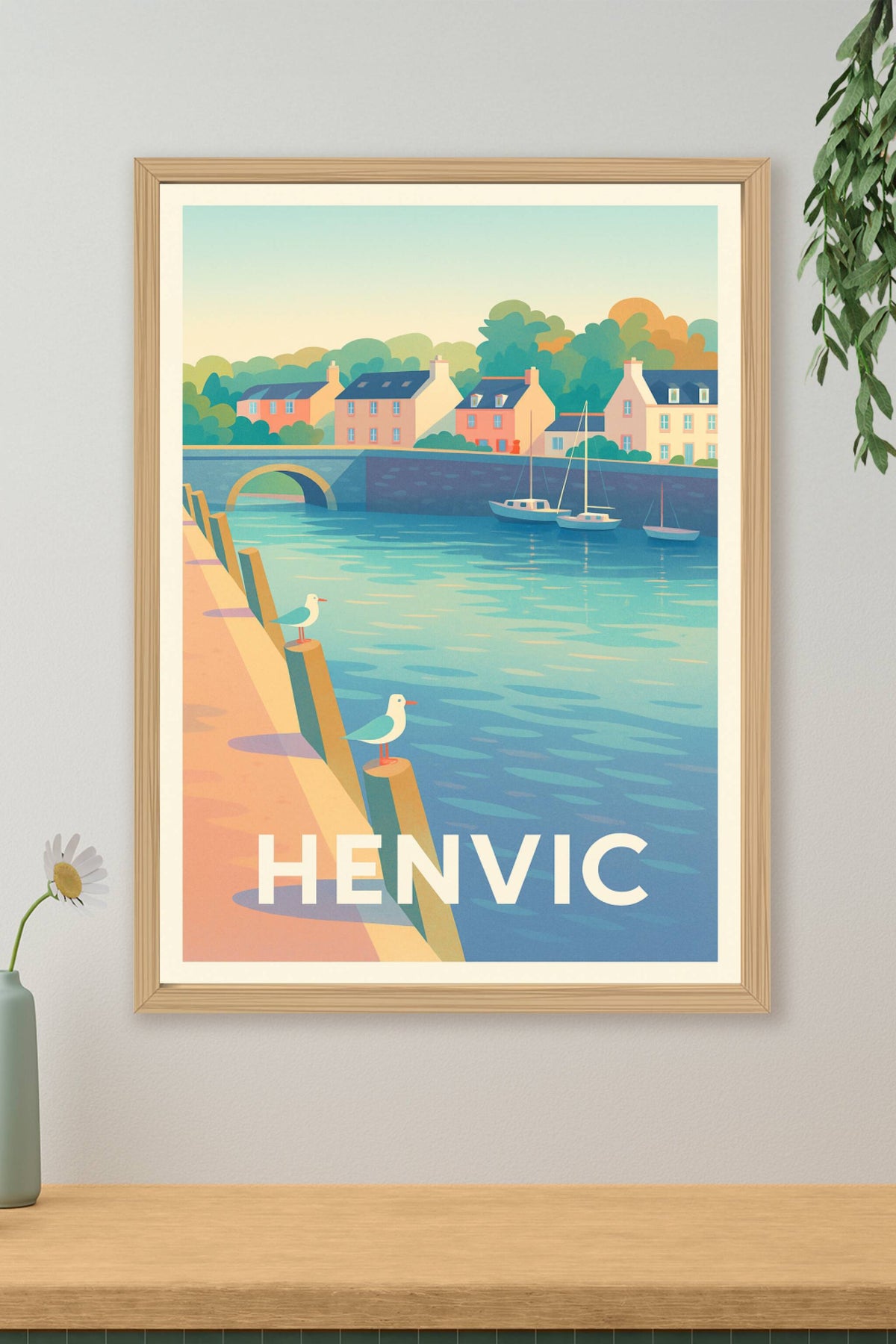 Affiche Henvic — Sérénité au bord de l'eau · poster d'art de Henvic