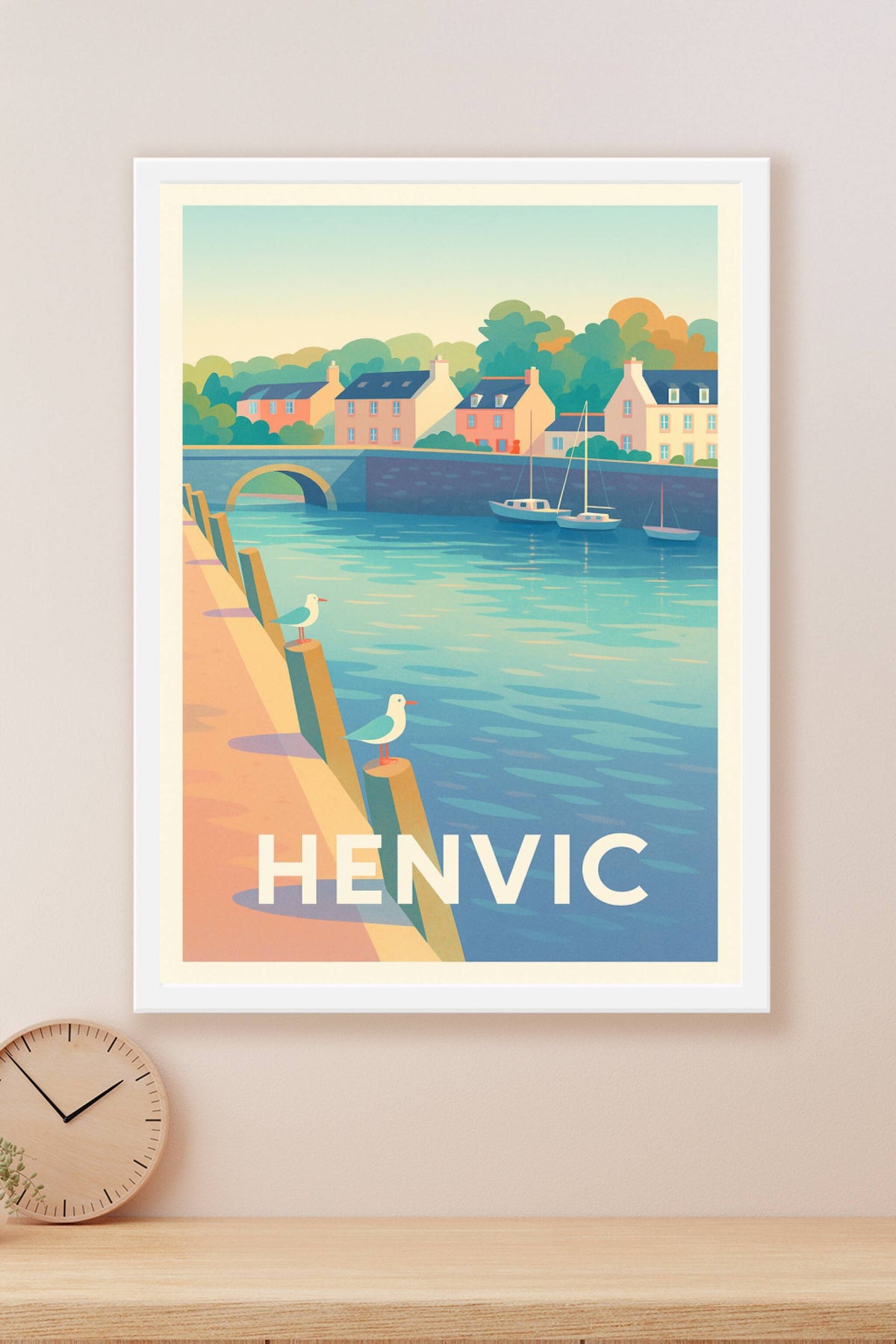 Affiche Henvic — Sérénité au bord de l'eau · poster d'art de Henvic