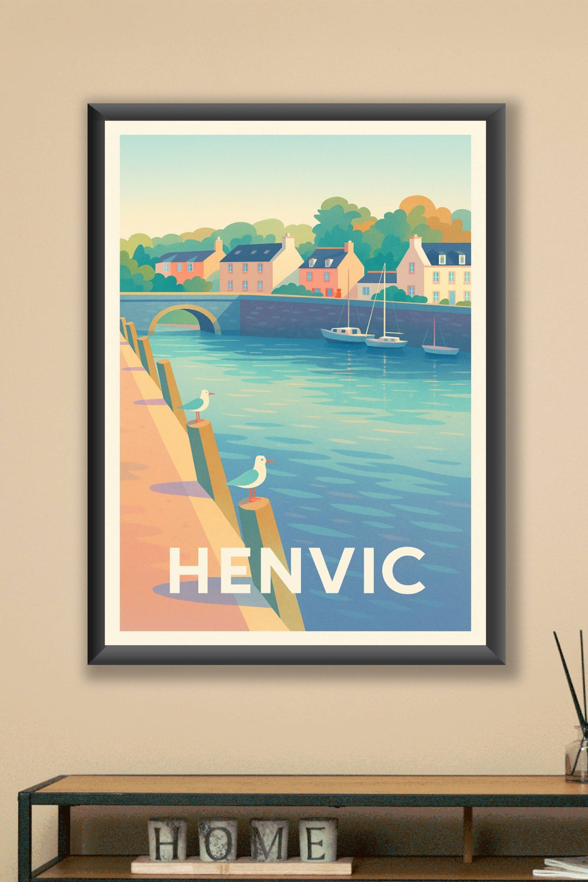 Affiche Henvic — Sérénité au bord de l'eau · poster d'art de Henvic