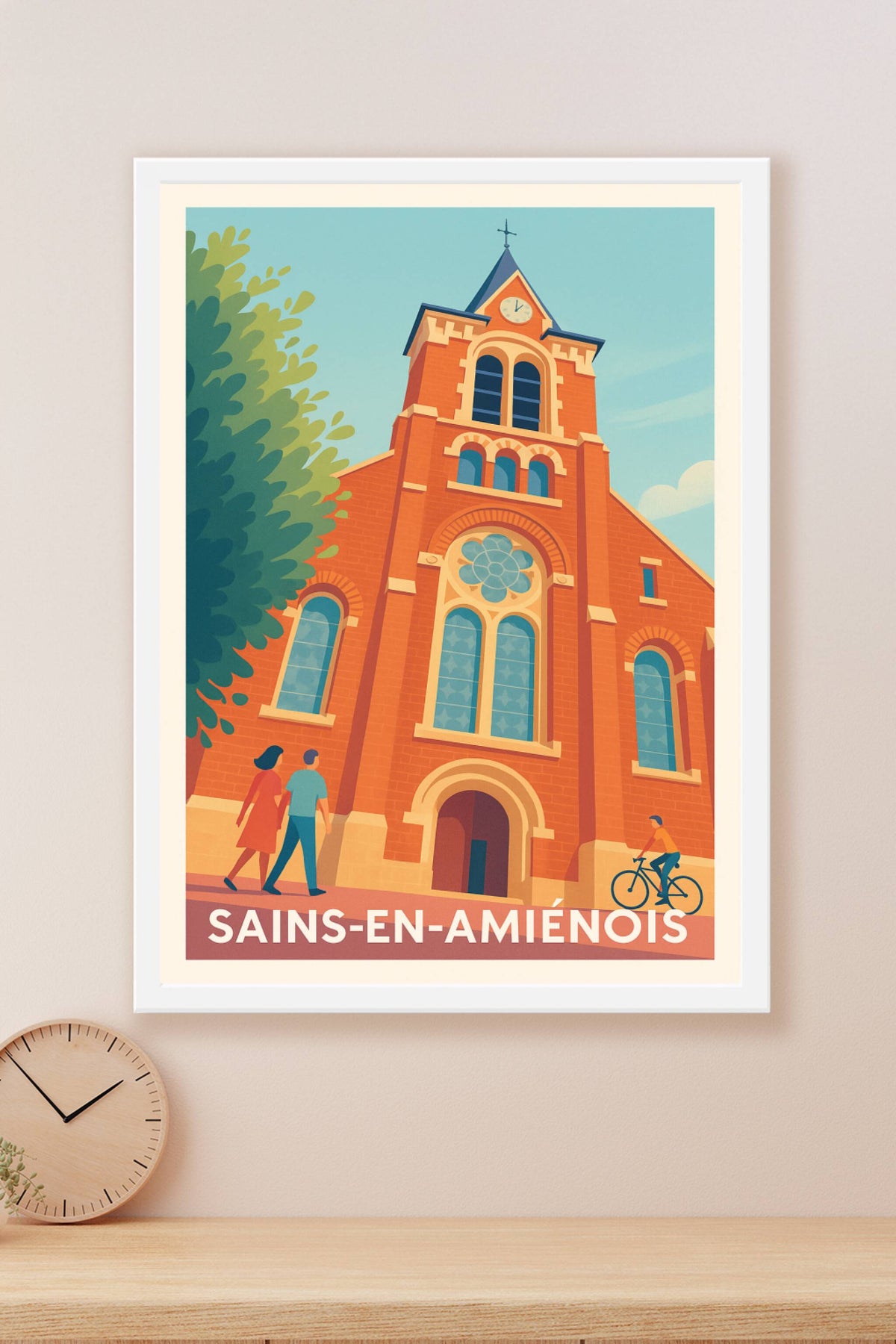 Affiche Sains-en-Amiénois — Découvrez le charme authentique · poster d'art de Sains-en-Amiénois
