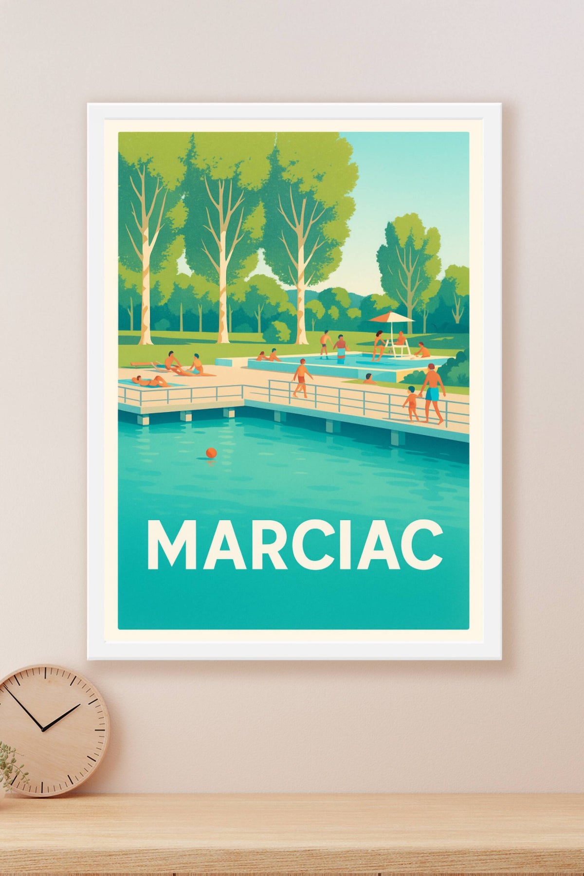 Affiche Marciac — Escapade estivale au bord de l'eau · poster d'art de Marciac