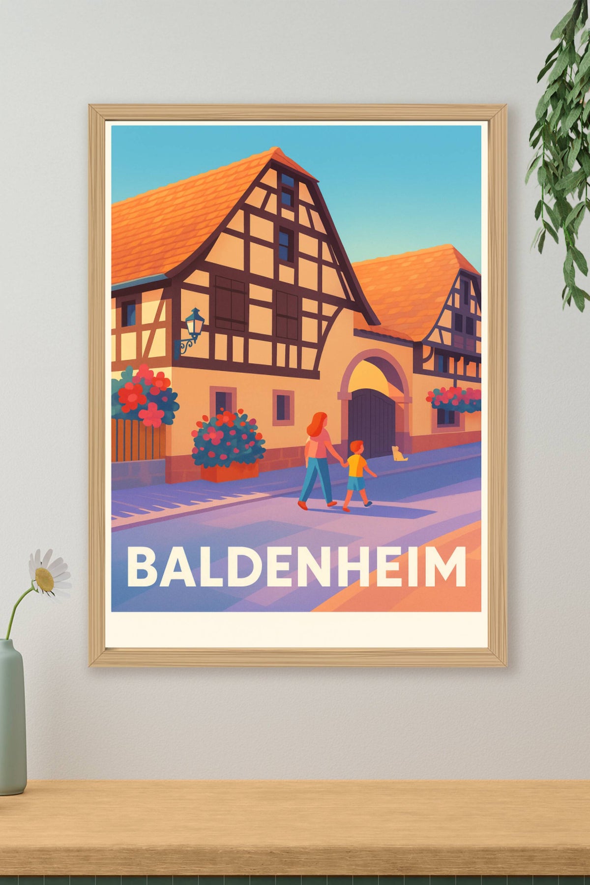 Affiche Baldenheim — Charme traditionnel en Alsace · poster d'art de Baldenheim