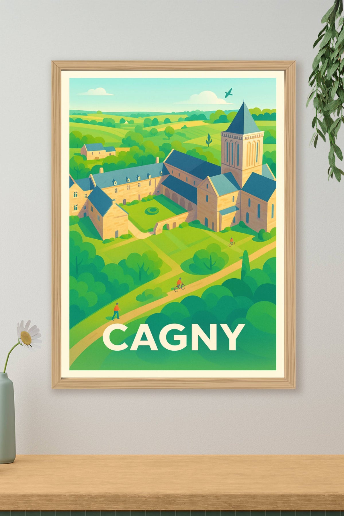 Affiche Cagny — Harmonie paisible entre nature et patrimoine · poster d'art de Cagny