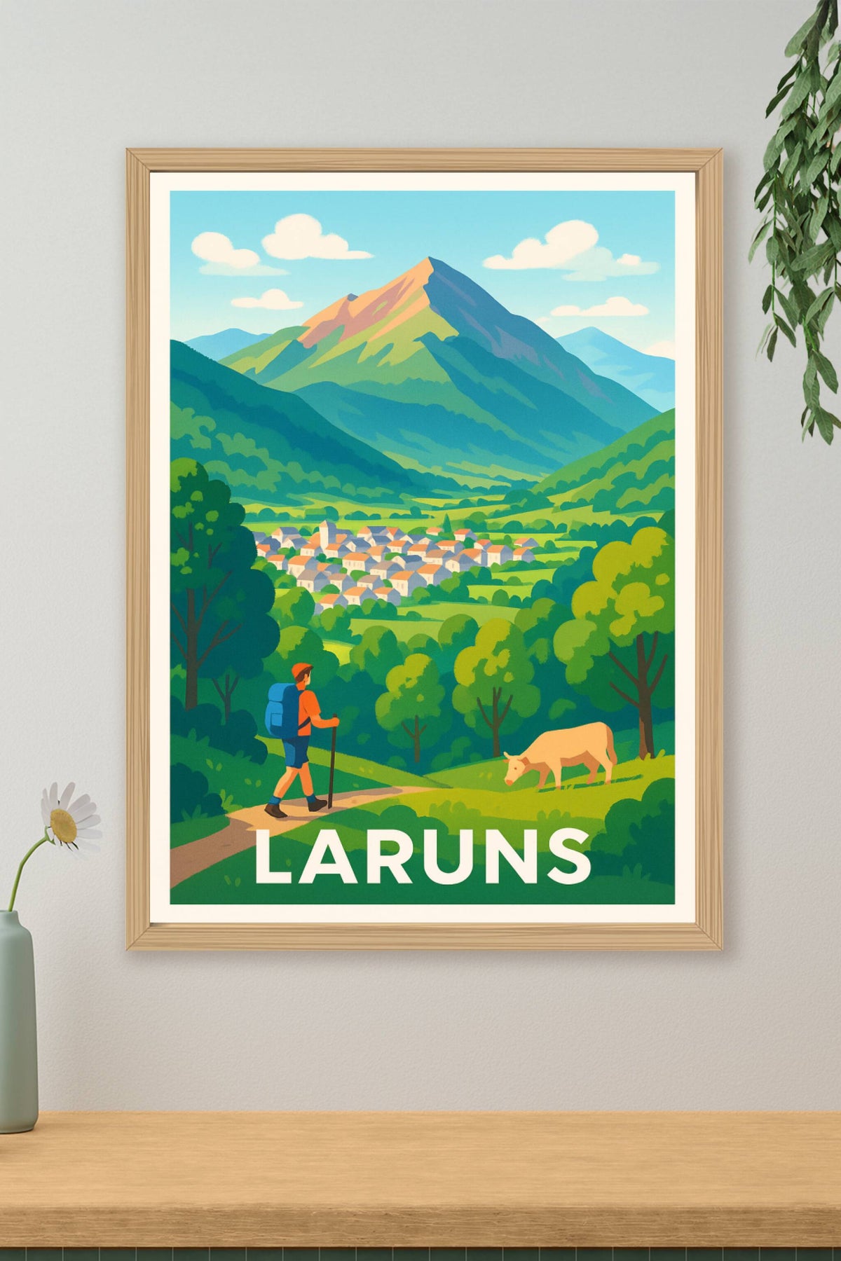 Affiche Laruns — Escapade nature au pied des Pyrénées · poster d'art de Laruns