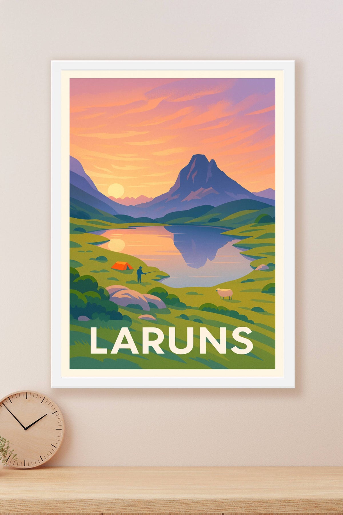 Affiche Laruns — Tranquillité au cœur des Pyrénées · poster d'art de Laruns