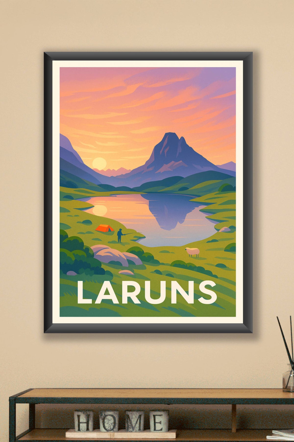 Affiche Laruns — Tranquillité au cœur des Pyrénées · poster d'art de Laruns