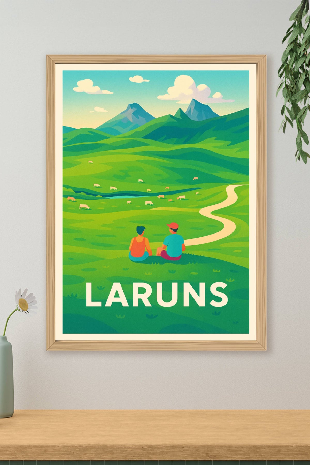Affiche Laruns — Un havre de paix au cœur des Pyrénées · poster d'art de Laruns