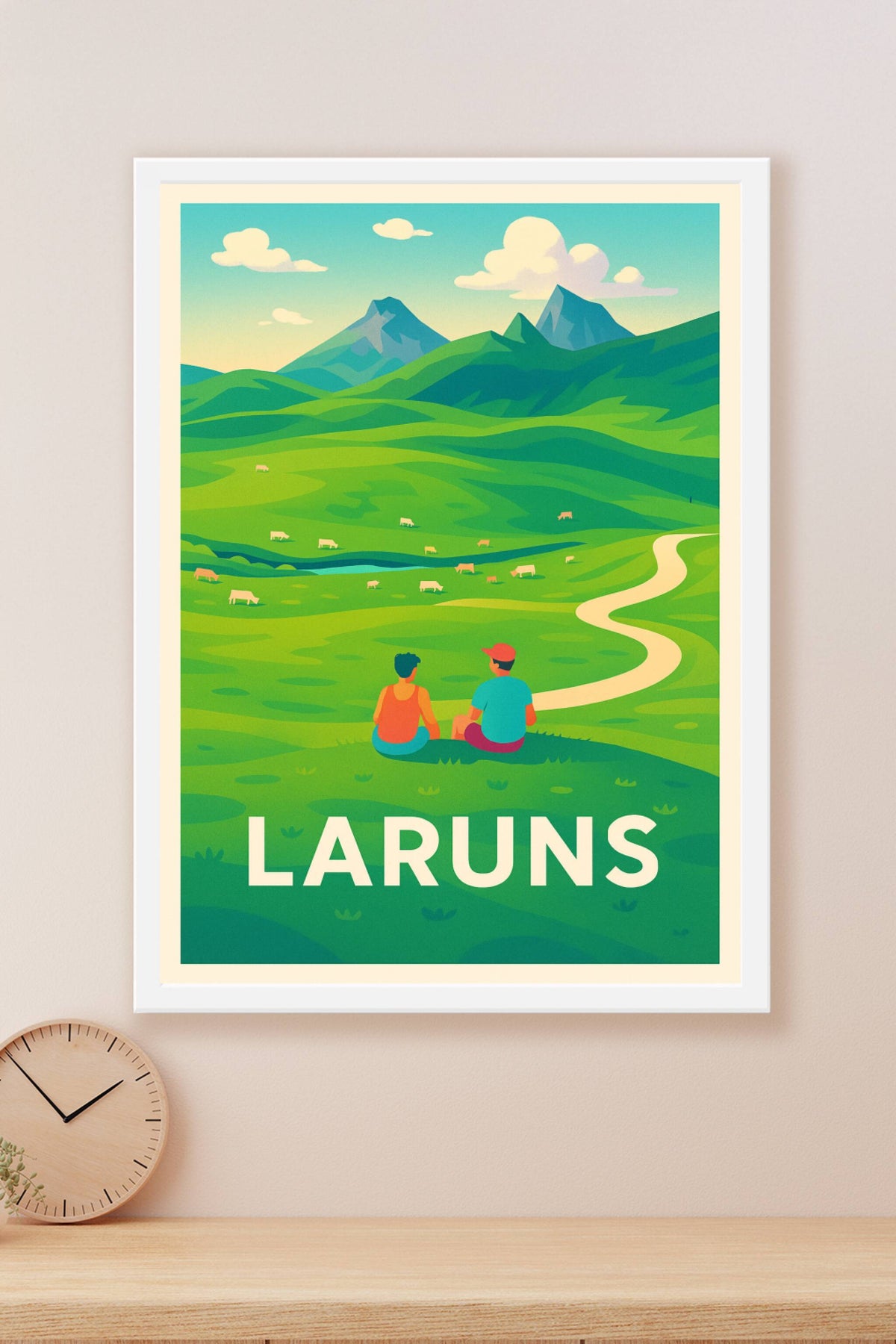 Affiche Laruns — Un havre de paix au cœur des Pyrénées · poster d'art de Laruns