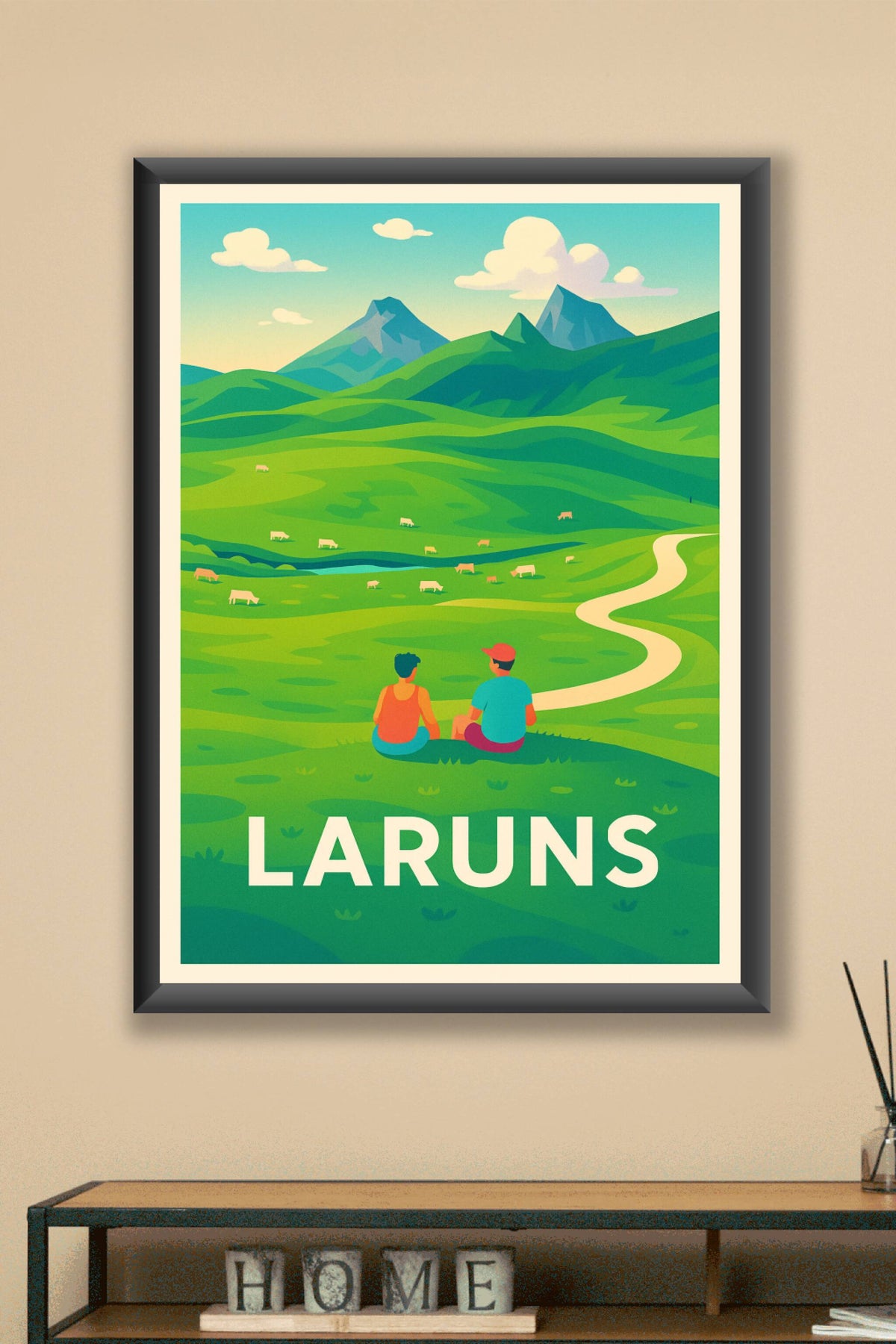 Affiche Laruns — Un havre de paix au cœur des Pyrénées · poster d'art de Laruns