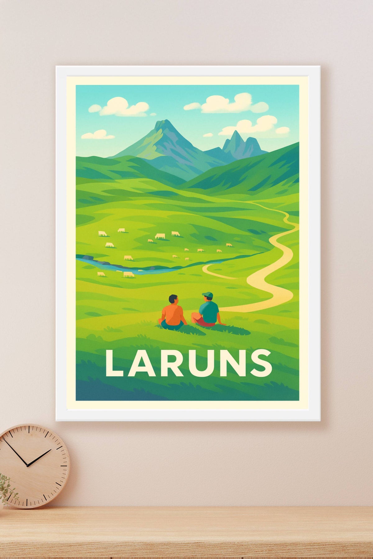 Affiche Laruns — Tranquillité et nature en vallée pyrénéenne · poster d'art de Laruns