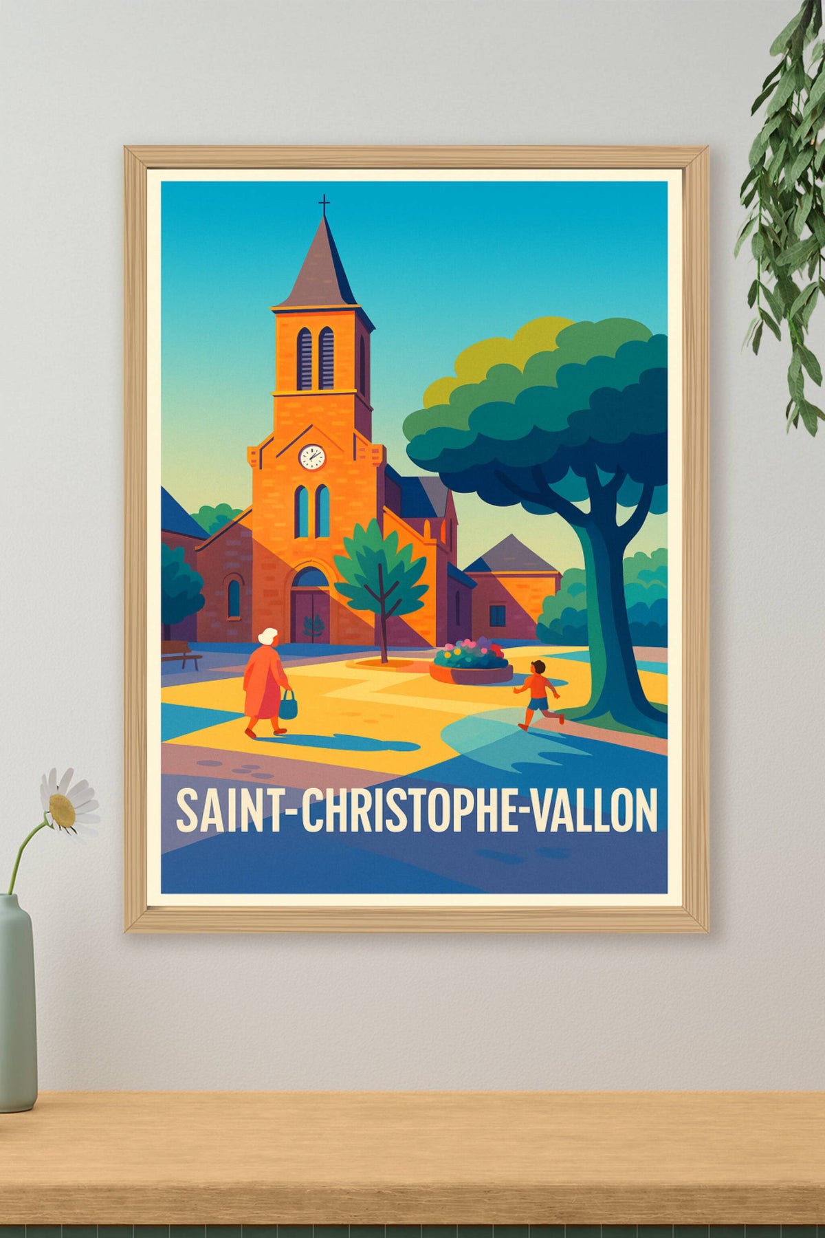Affiche Saint-Christophe-Vallon — Charme et Sérénité au Cœur du Village · poster d'art de Saint-Christophe-Vallon