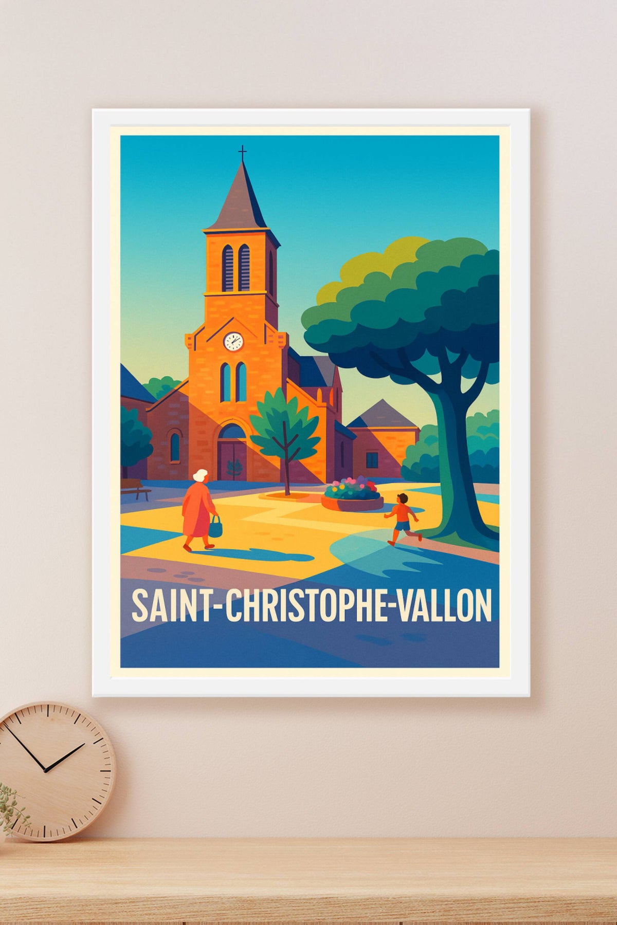 Affiche Saint-Christophe-Vallon — Charme et Sérénité au Cœur du Village · poster d'art de Saint-Christophe-Vallon