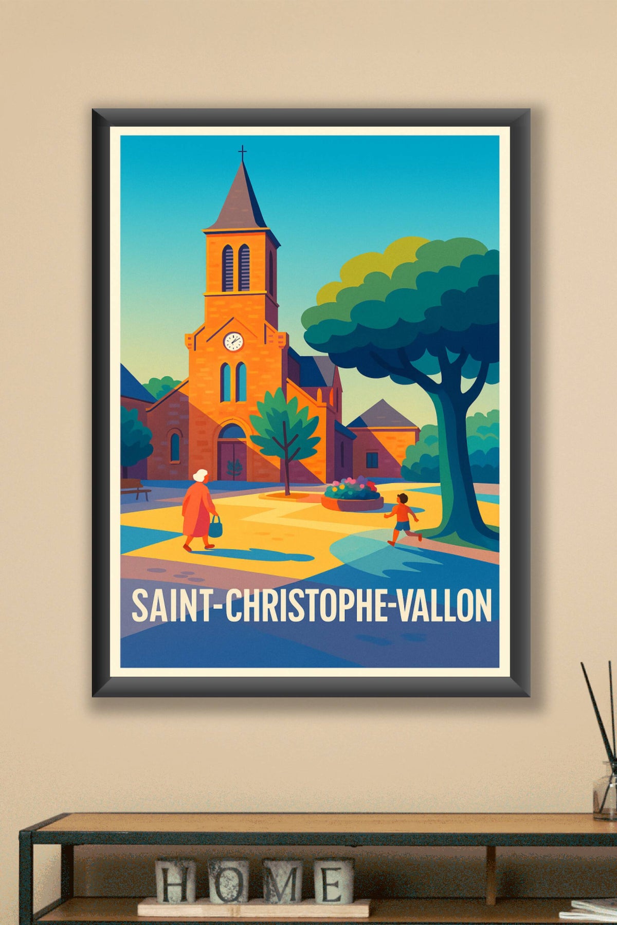 Affiche Saint-Christophe-Vallon — Charme et Sérénité au Cœur du Village · poster d'art de Saint-Christophe-Vallon