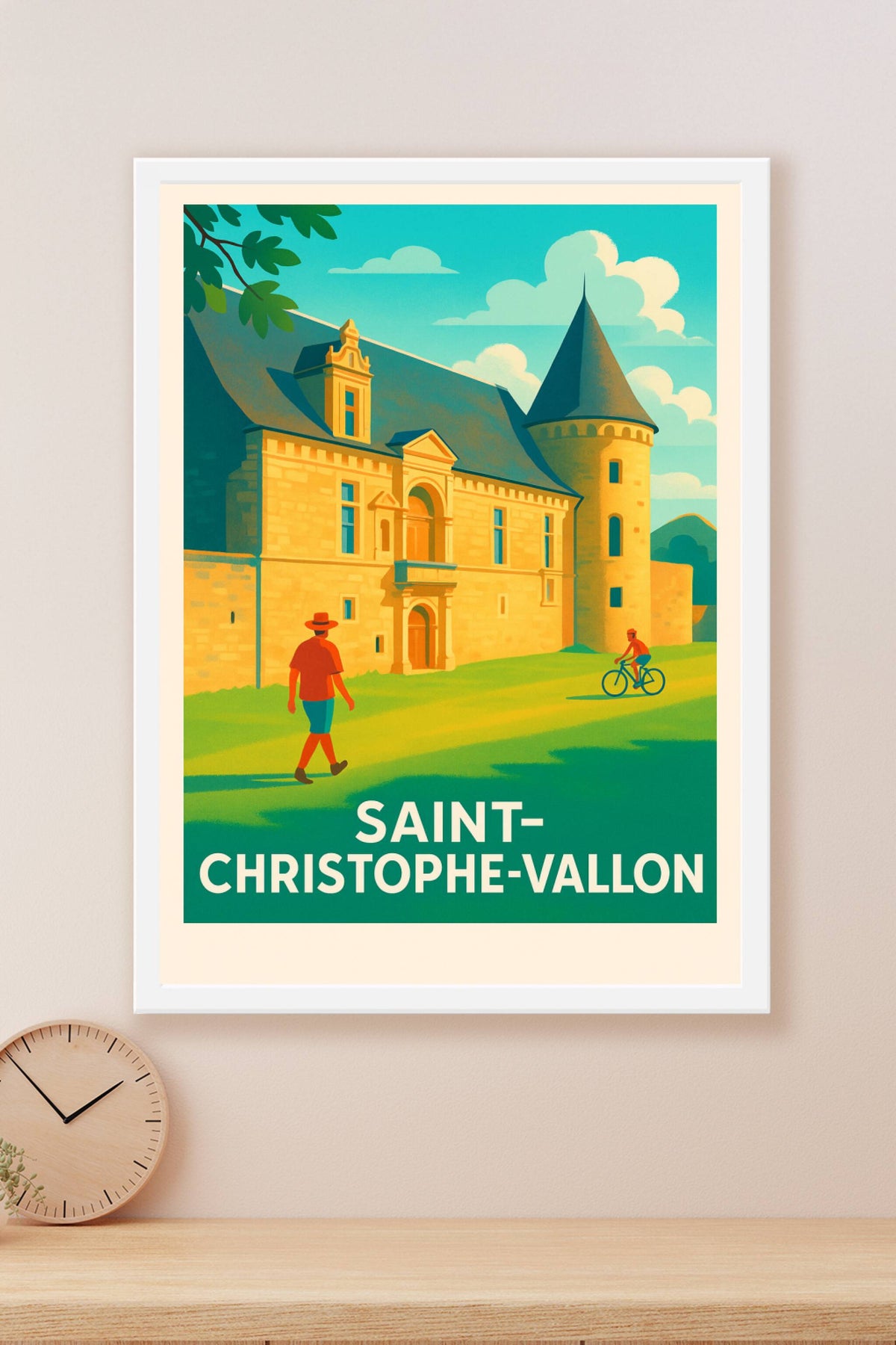 Affiche Saint-Christophe-Vallon — Charme et balade au château · poster d'art de Saint-Christophe-Vallon