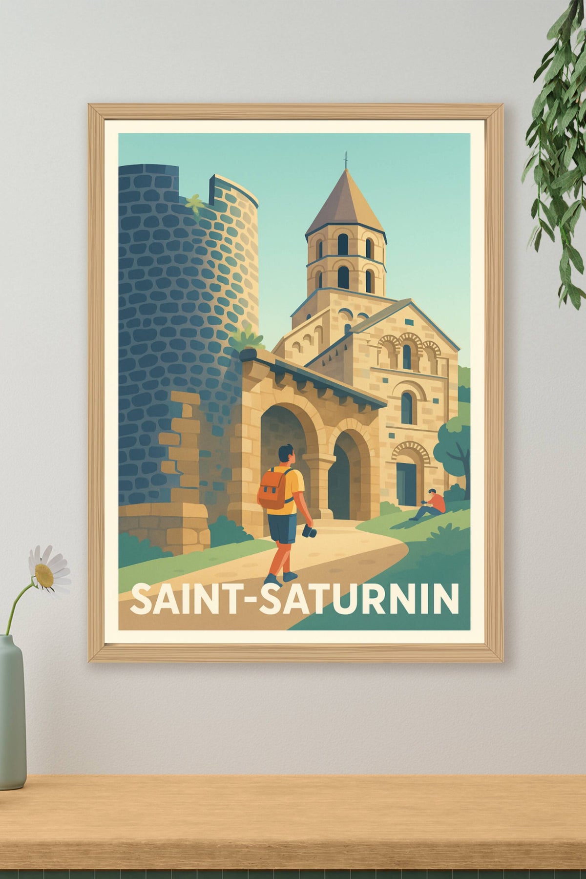 Affiche Saint-Saturnin — Découvrez le charme historique au cœur de l'Auvergne · poster d'art de Saint-Saturnin