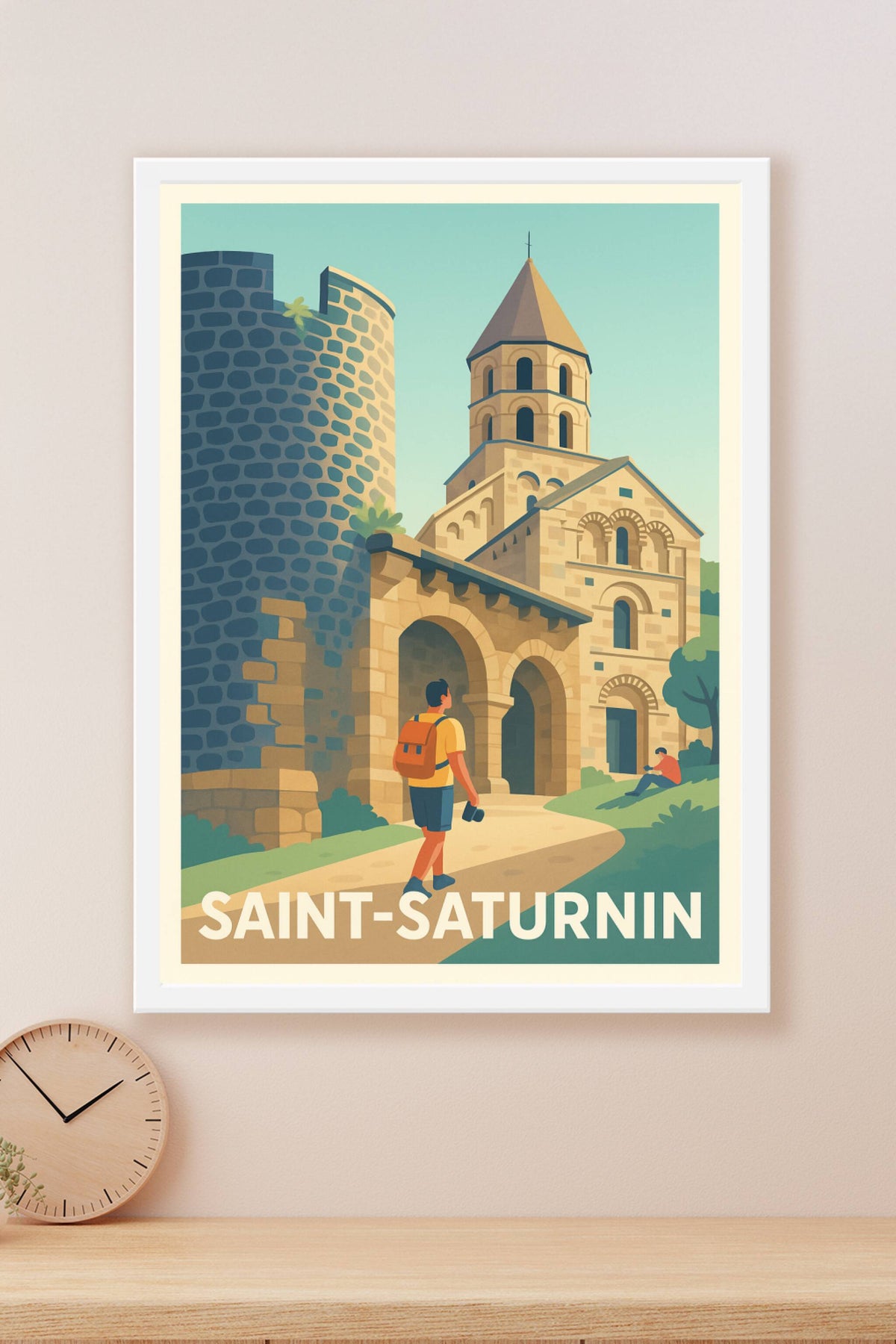 Affiche Saint-Saturnin — Découvrez le charme historique au cœur de l'Auvergne · poster d'art de Saint-Saturnin