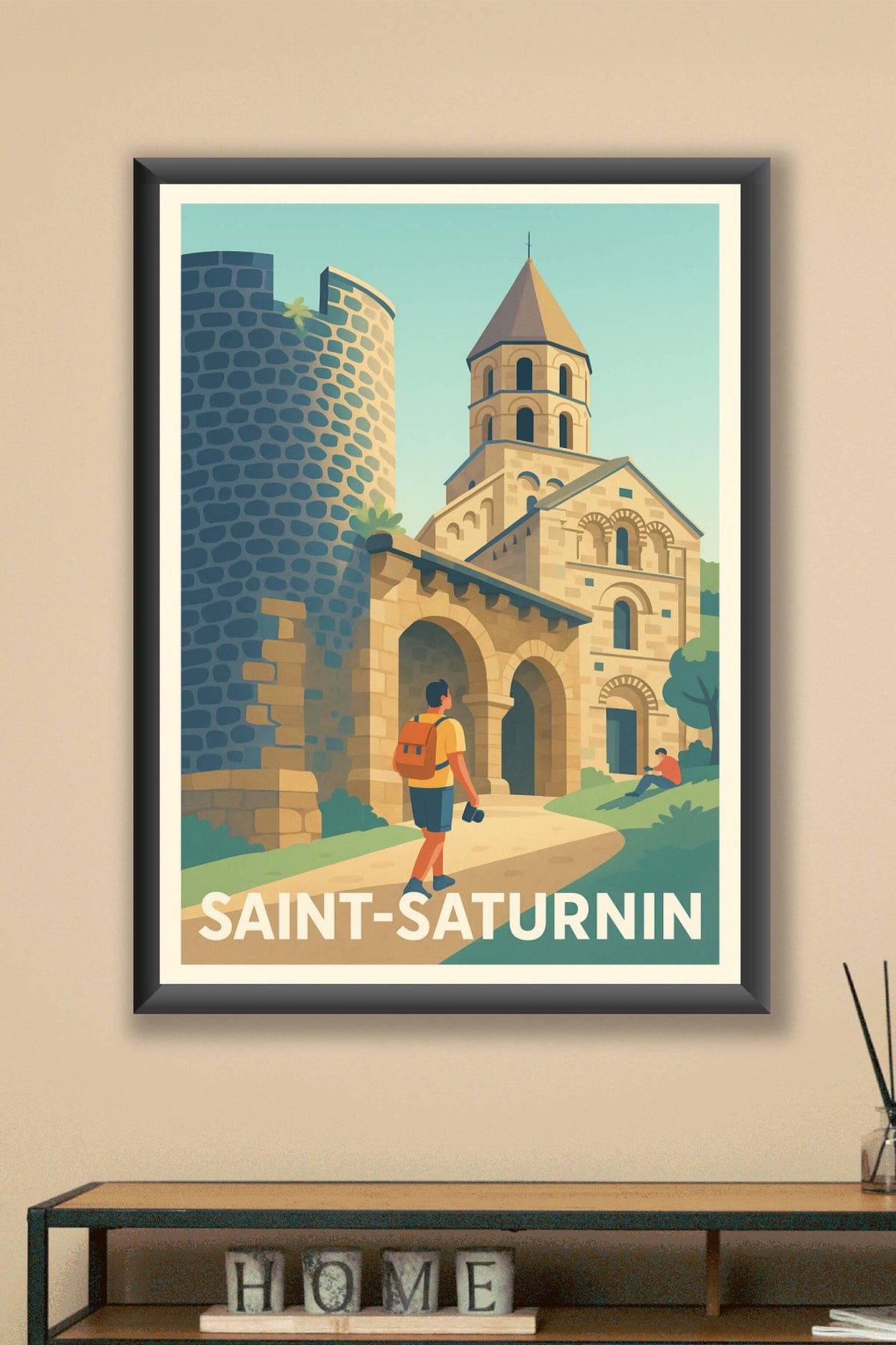 Affiche Saint-Saturnin — Découvrez le charme historique au cœur de l'Auvergne · poster d'art de Saint-Saturnin