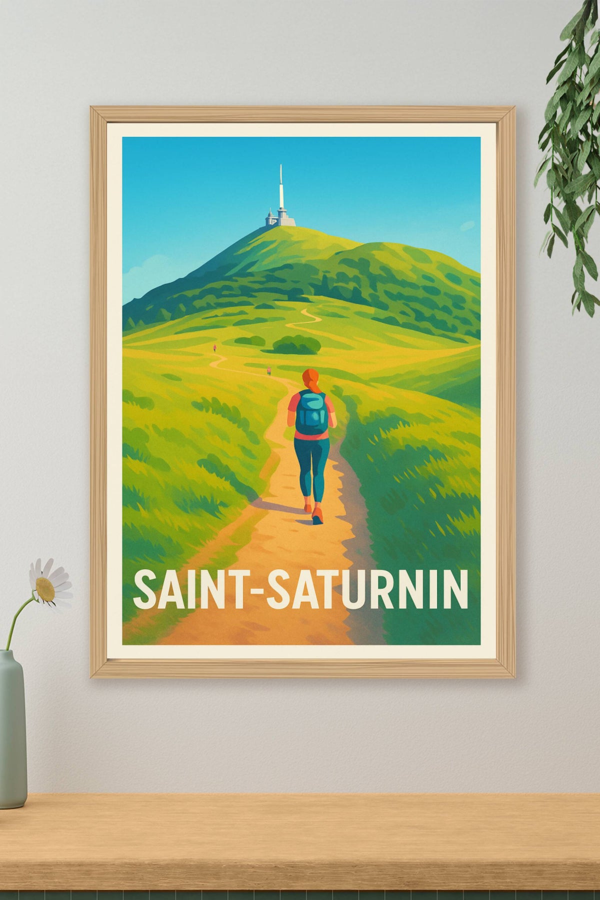 Affiche Saint-Saturnin — Sur les sentiers verdoyants d'Auvergne · poster d'art de Saint-Saturnin