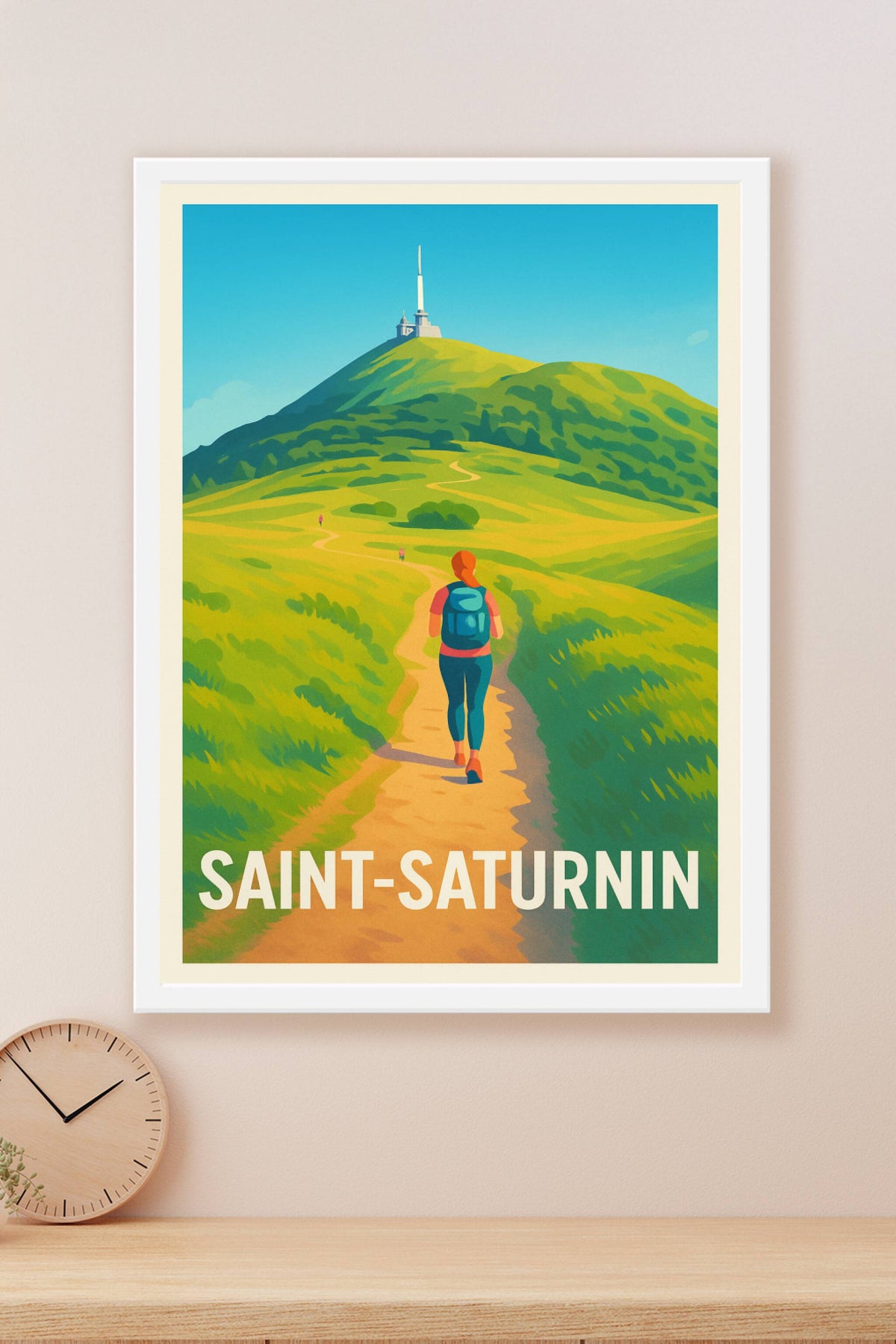 Affiche Saint-Saturnin — Sur les sentiers verdoyants d'Auvergne · poster d'art de Saint-Saturnin