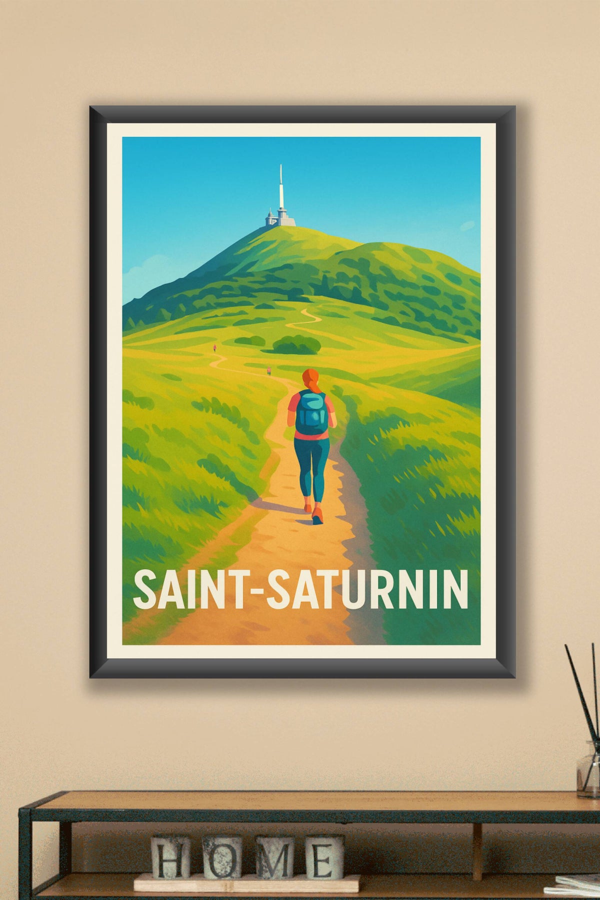 Affiche Saint-Saturnin — Sur les sentiers verdoyants d'Auvergne · poster d'art de Saint-Saturnin