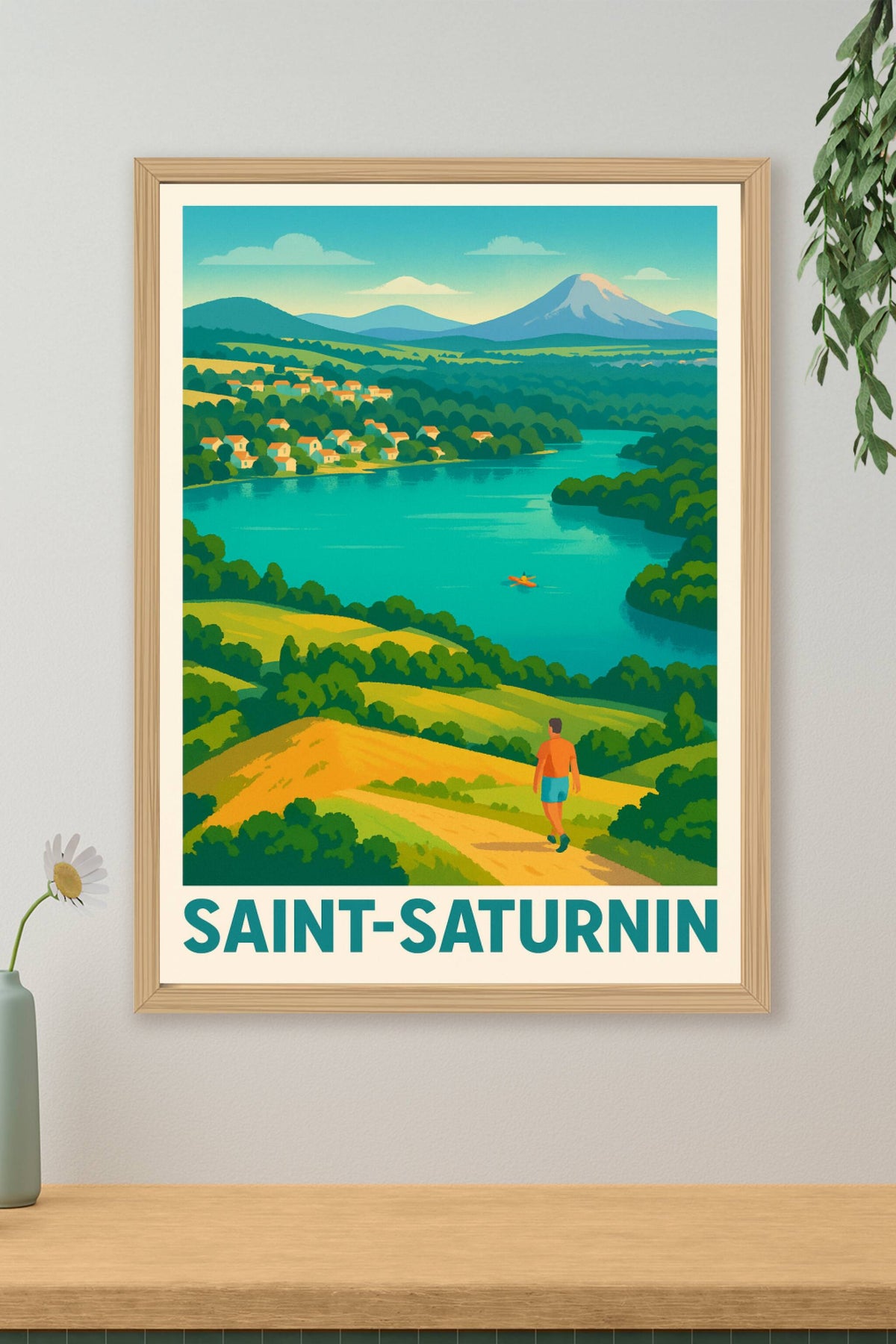 Affiche Saint-Saturnin — Évasion Naturelle au Cœur des Paysages Volcaniques · poster d'art de Saint-Saturnin