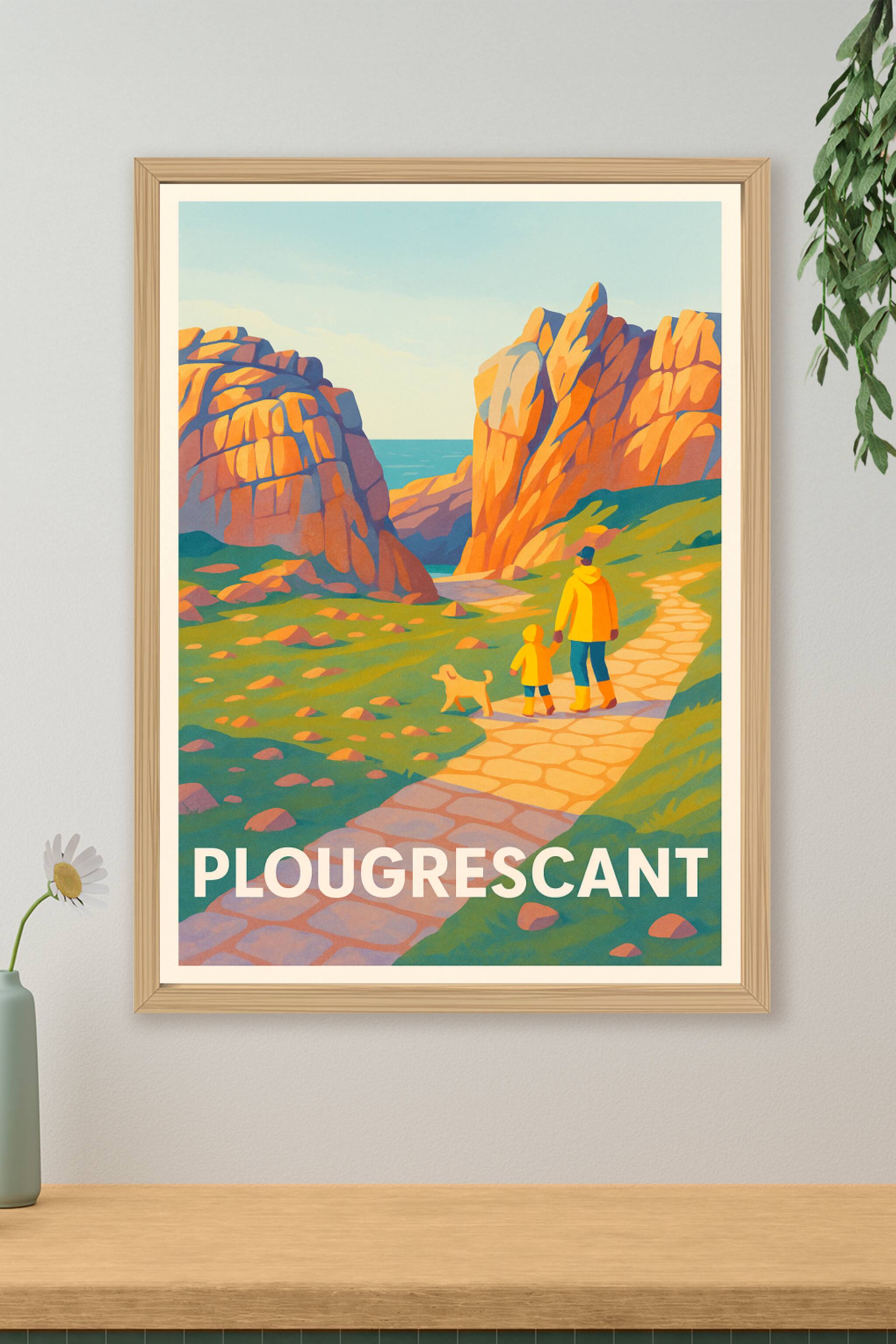 Affiche de Plougrescant - Promenade au cœur des falaises bretonnes