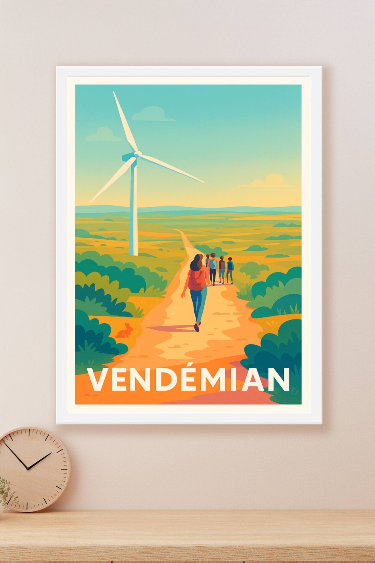 Affiche Vendémian — Promenade en plein air au cœur des paysages vallonnés · poster d'art de Vendémian