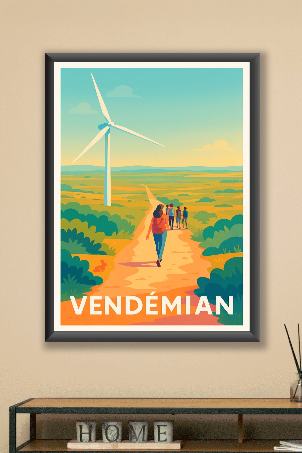 Affiche Vendémian — Promenade en plein air au cœur des paysages vallonnés · poster d'art de Vendémian