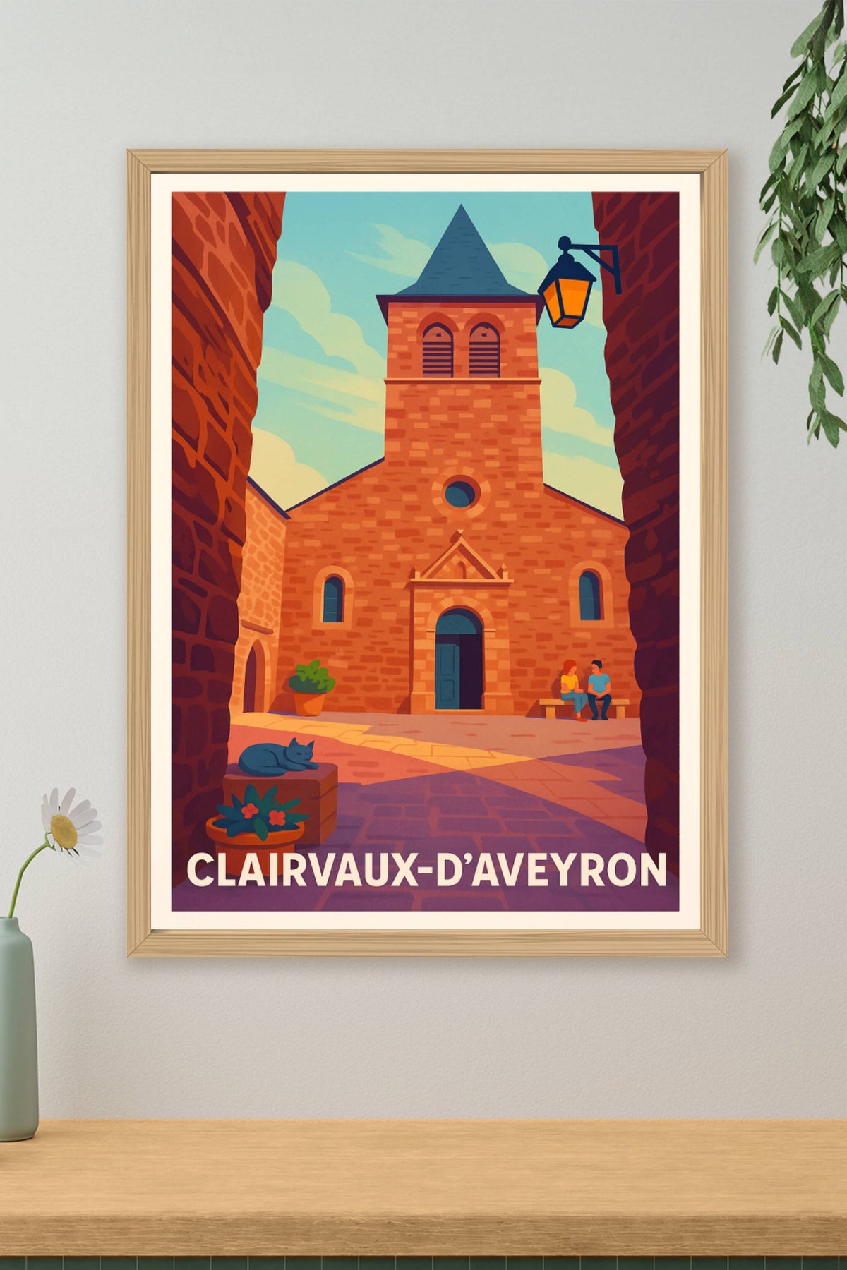 Affiche Clairvaux-d’Aveyron — Charme et Sérénité Médiévale · poster d'art de Clairvaux-d’Aveyron