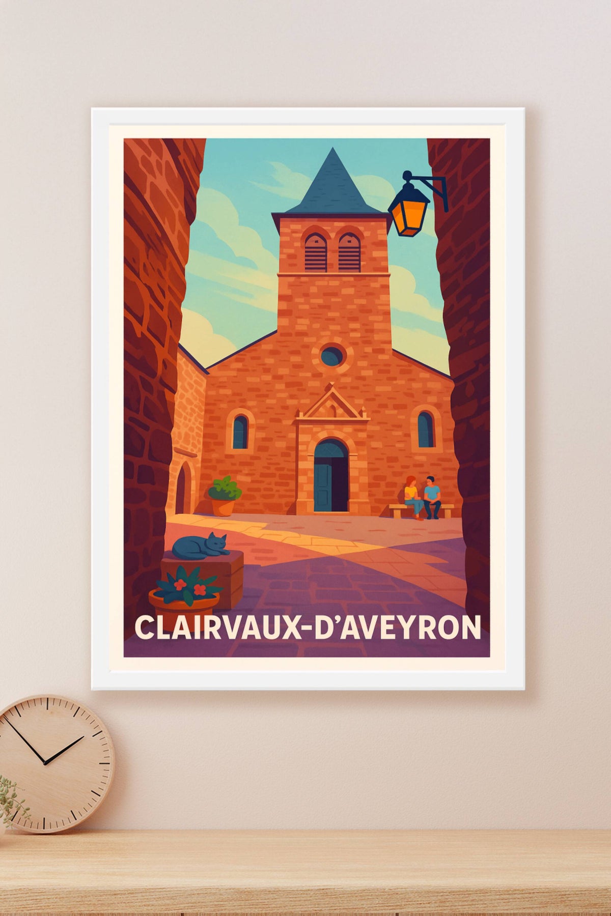 Affiche Clairvaux-d’Aveyron — Charme et Sérénité Médiévale · poster d'art de Clairvaux-d’Aveyron