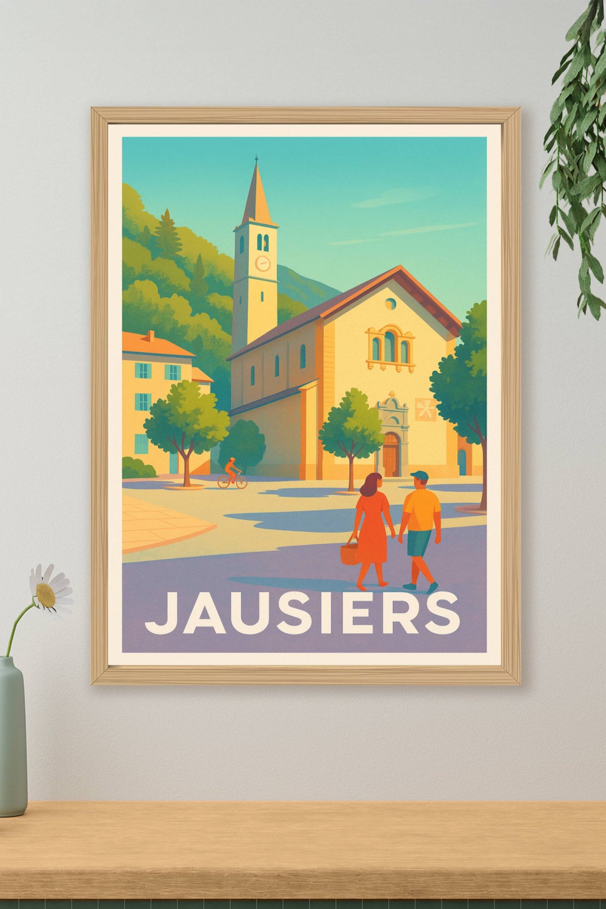 Affiche Jausiers — Charme et douceur de vie en Haute-Provence · poster d'art de Jausiers