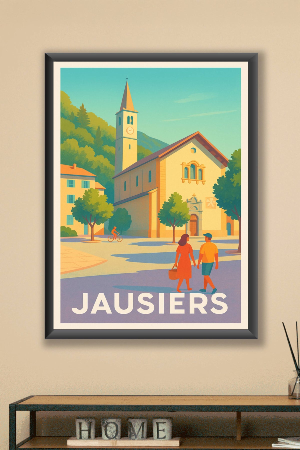 Affiche Jausiers — Charme et douceur de vie en Haute-Provence · poster d'art de Jausiers