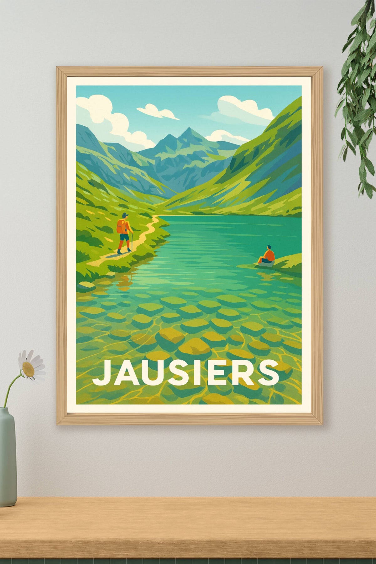 Affiche Jausiers — Invitation à l'aventure montagnarde · poster d'art de Jausiers