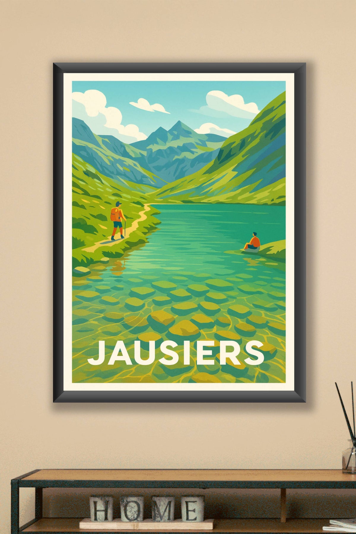Affiche Jausiers — Invitation à l'aventure montagnarde · poster d'art de Jausiers