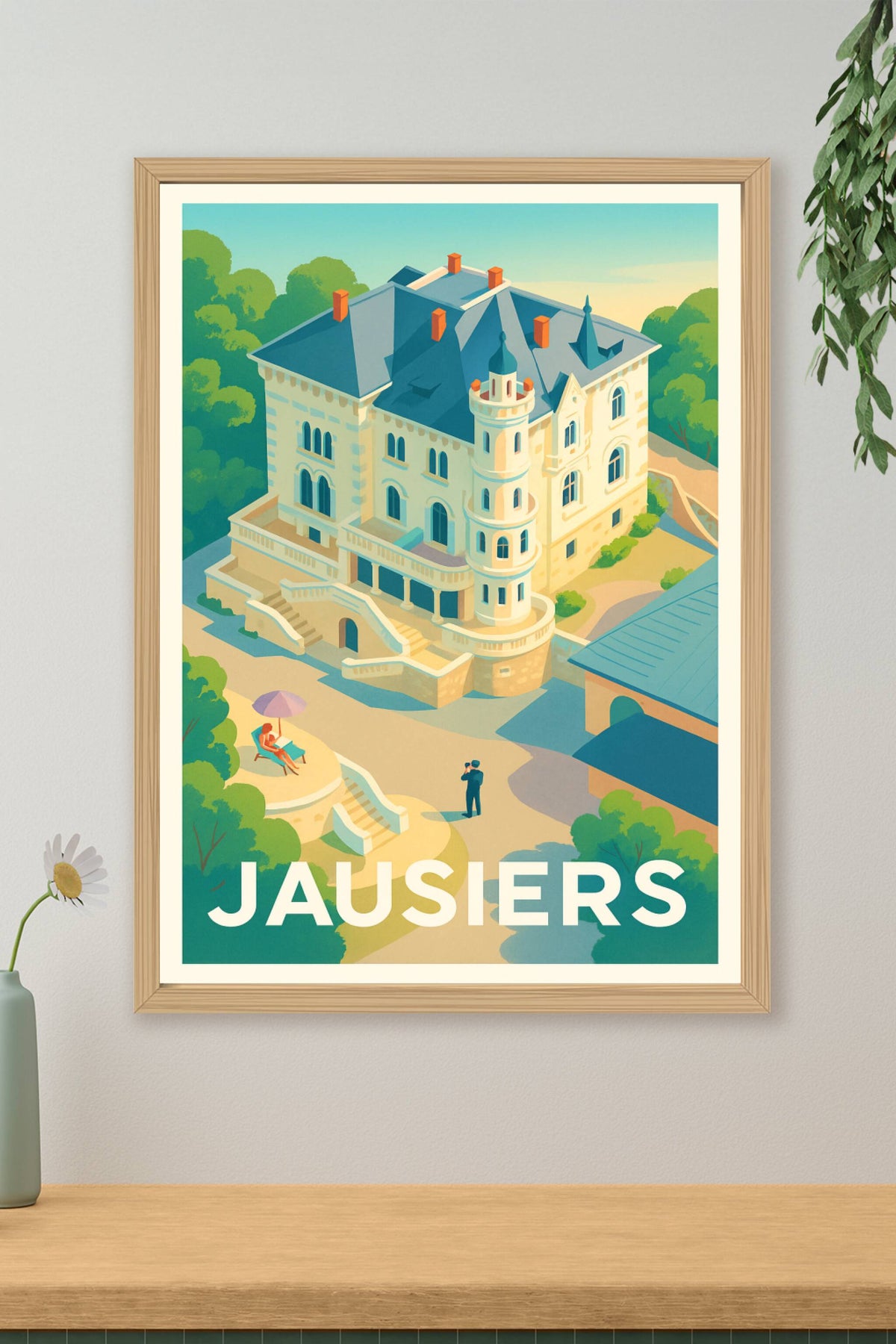 Affiche Jausiers — Élégance et charme alpins · poster d'art de Jausiers